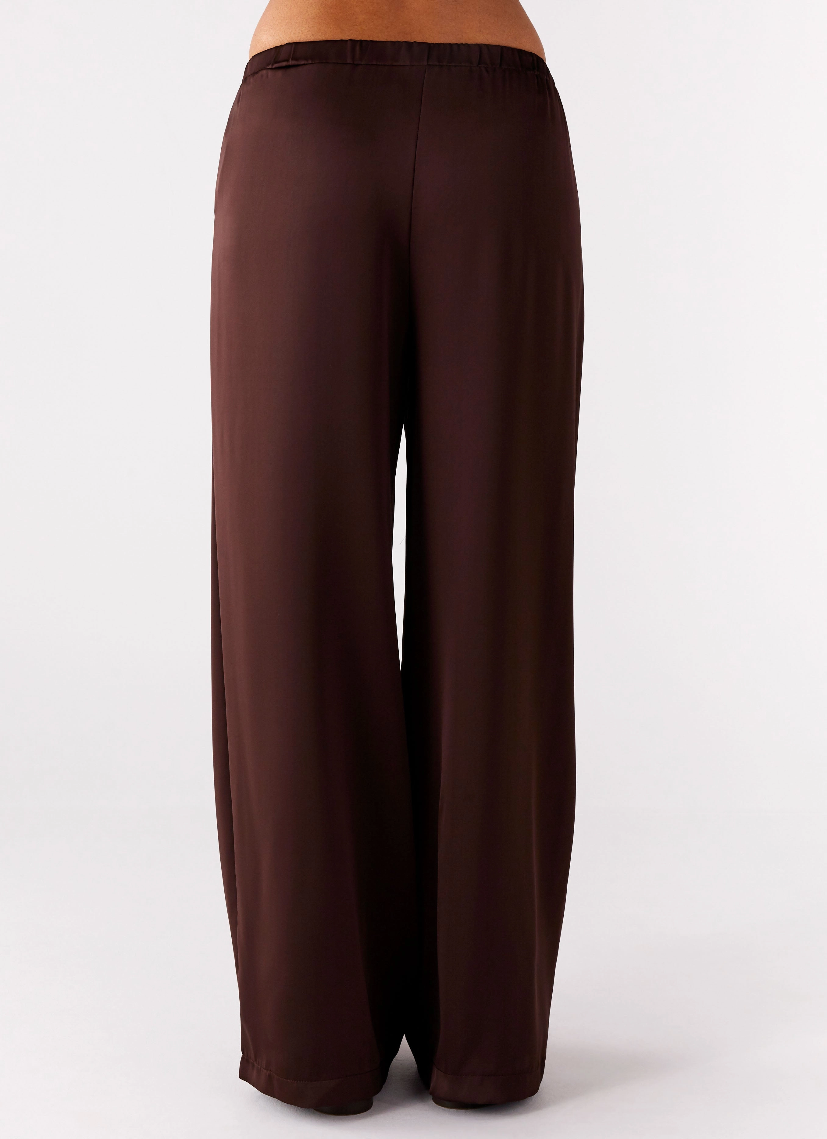 Palm Cove Satin Pants - Chocolate Eco Friendly