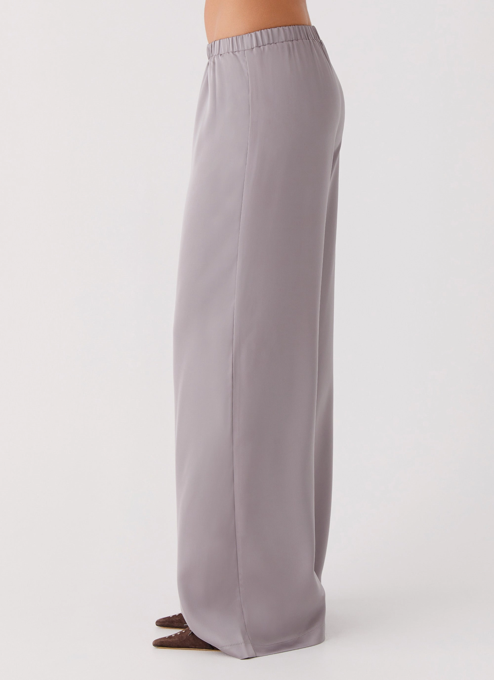 Palm Cove Satin Pants - Grey occasion venue
