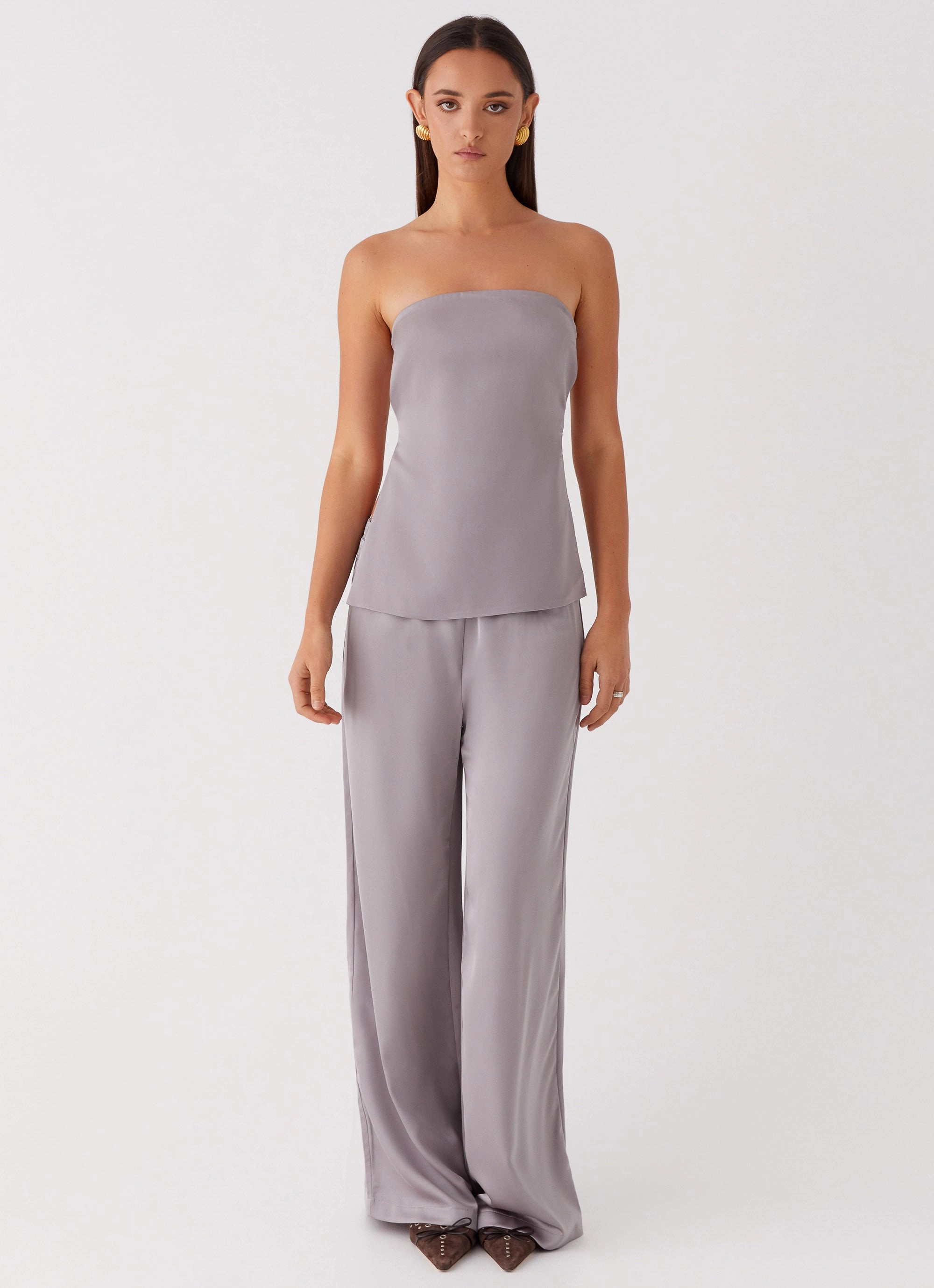 Palm Cove Satin Pants - Grey All-Purpose Wear trend venue
