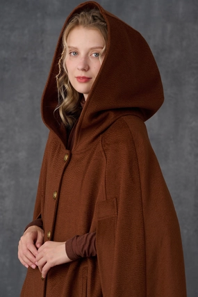 Parini 33 | Maxi Hooded wool cloak coat Cool Motion Stylish Choice