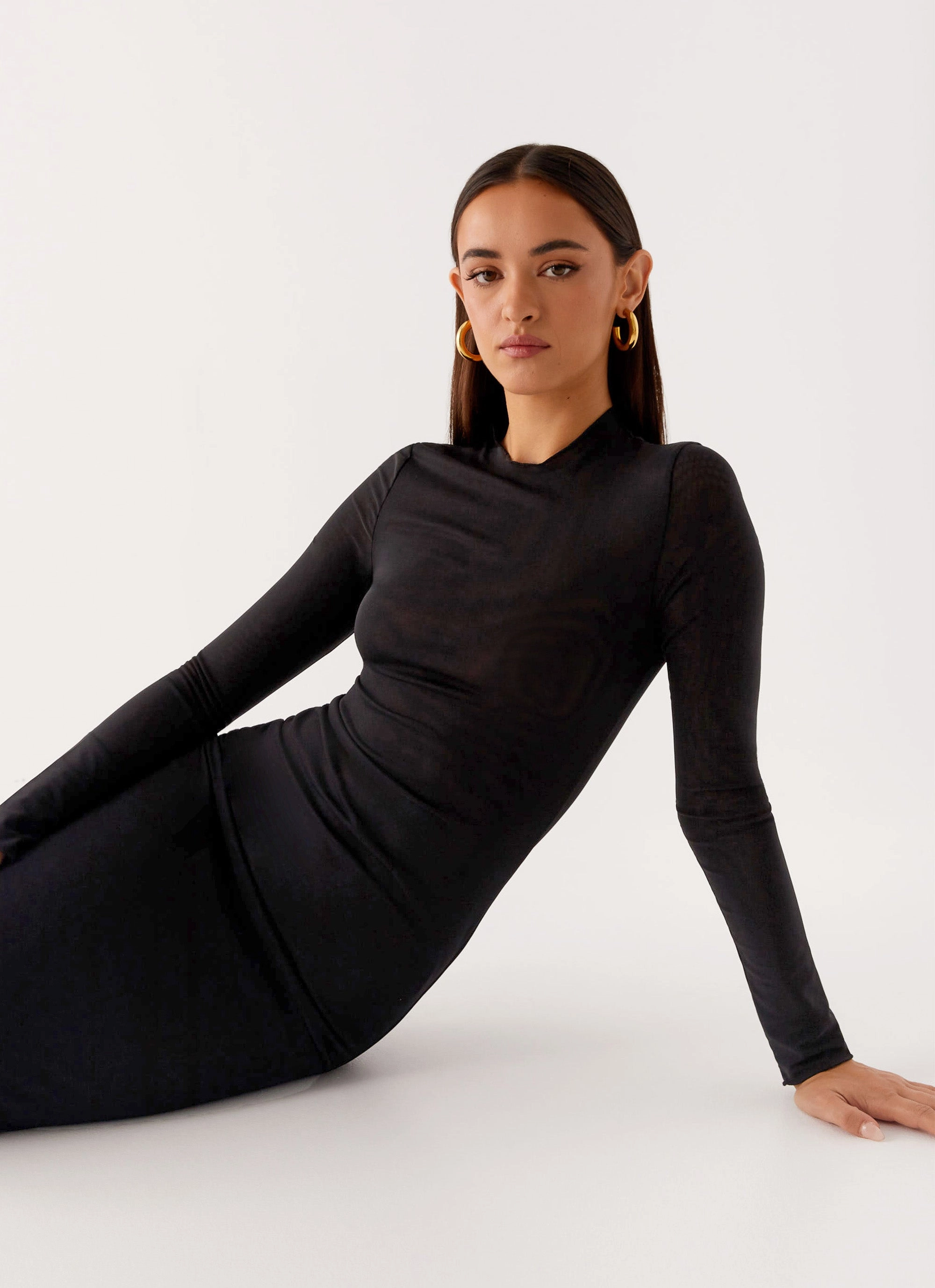 Tie-Detail Dress for brunch Kamora Maxi Dress - Black