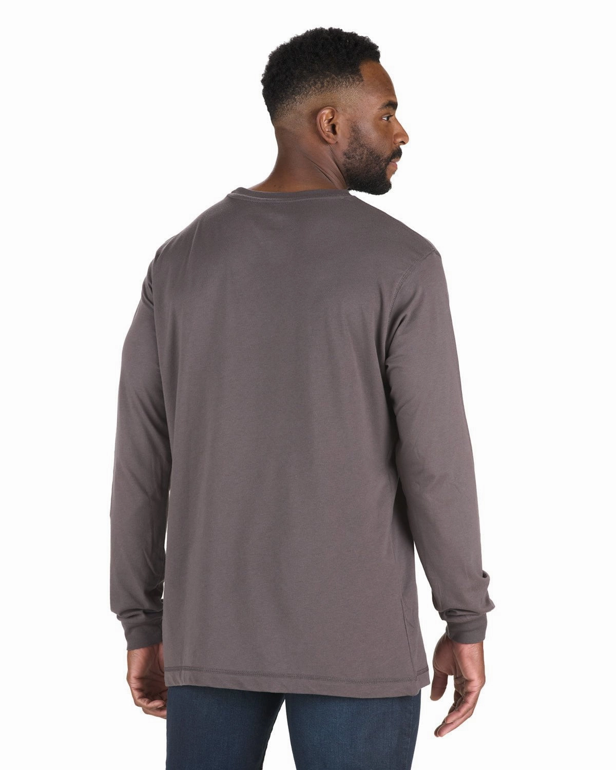 Berne Mens Signature Performance Slate Cotton Blend L/S T-Shirt Classic Look Travel Trend Look