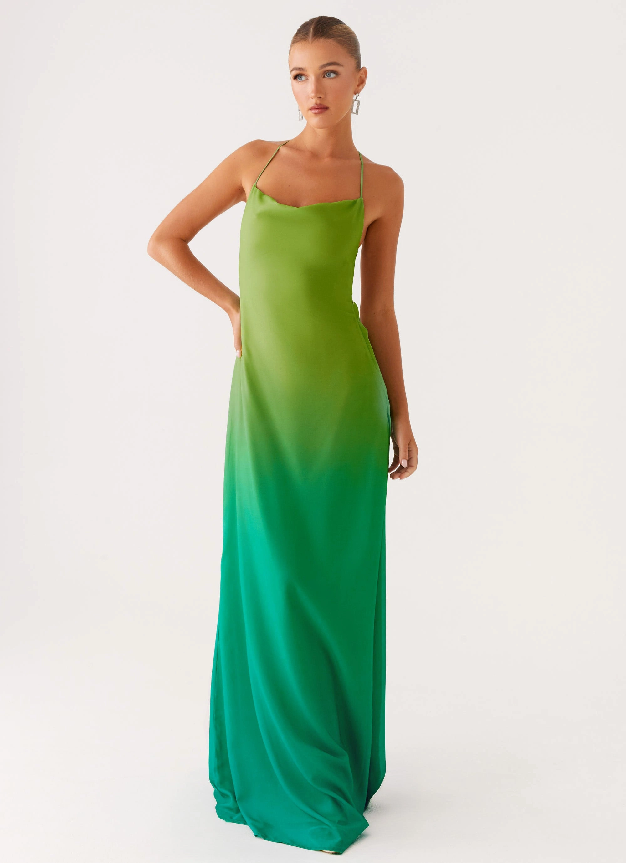 Simplistic Mood Mood Focused Opposites Attract Maxi Dress - Green Ombre