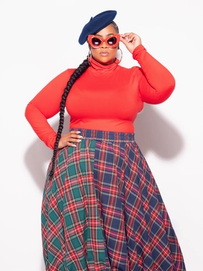 Final Sale Plus Size Turtleneck in Red Neutral Style