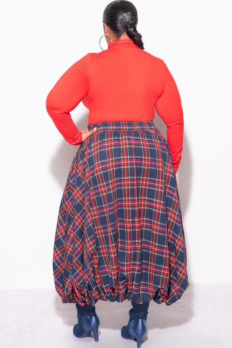 Final Sale Plus Size Turtleneck in Red Wrinkle Resistant Low Profile
