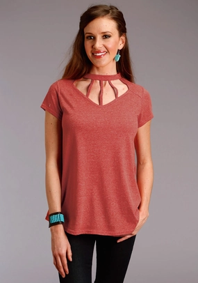 Roper Womens Red Poly/Cotton Taos Sunrise S/S T-Shirt mix and match