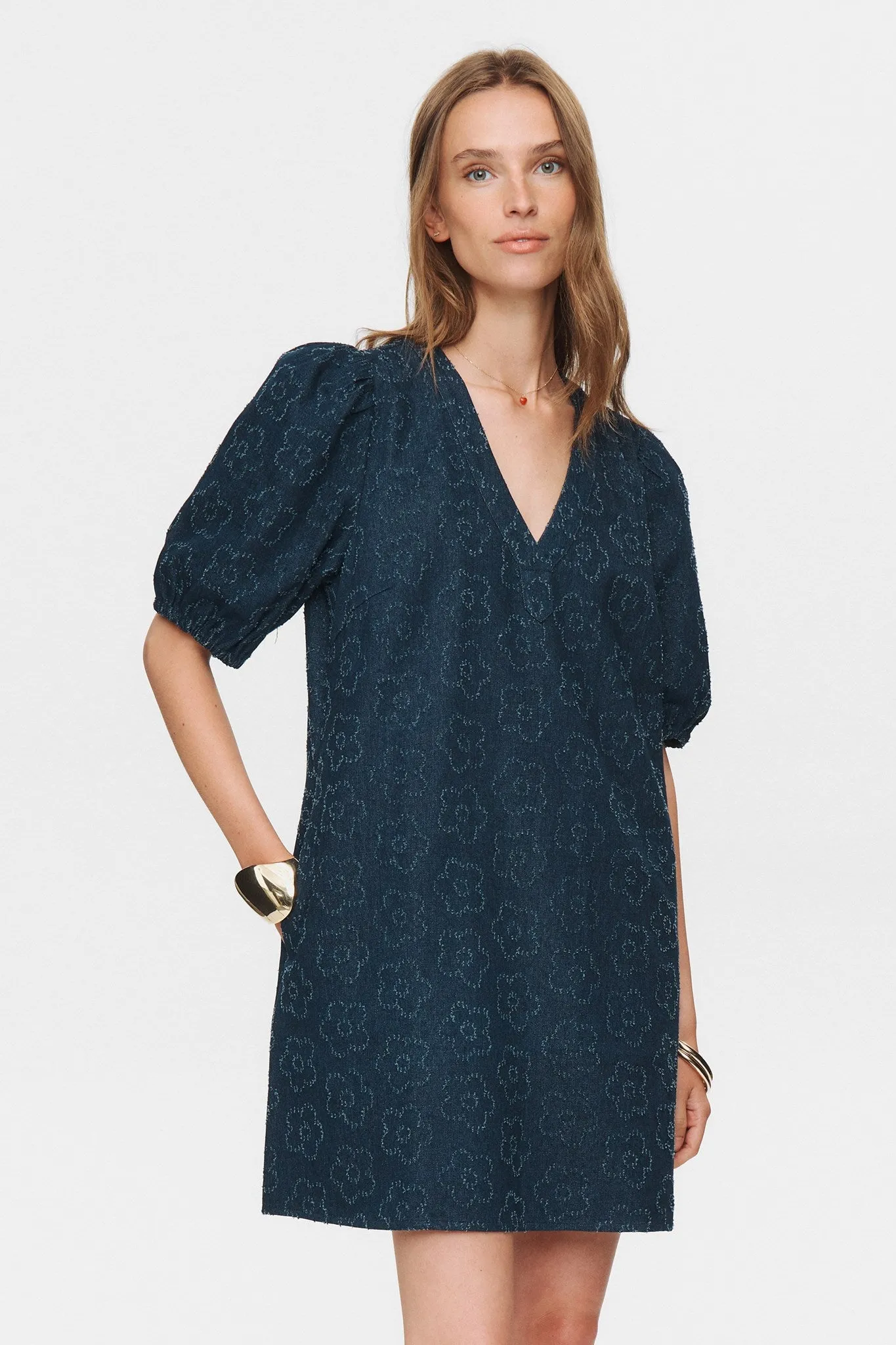 Festive Wear Fashionable outfit for outings NUMILLEY DRESS  - Dark Blue Denim