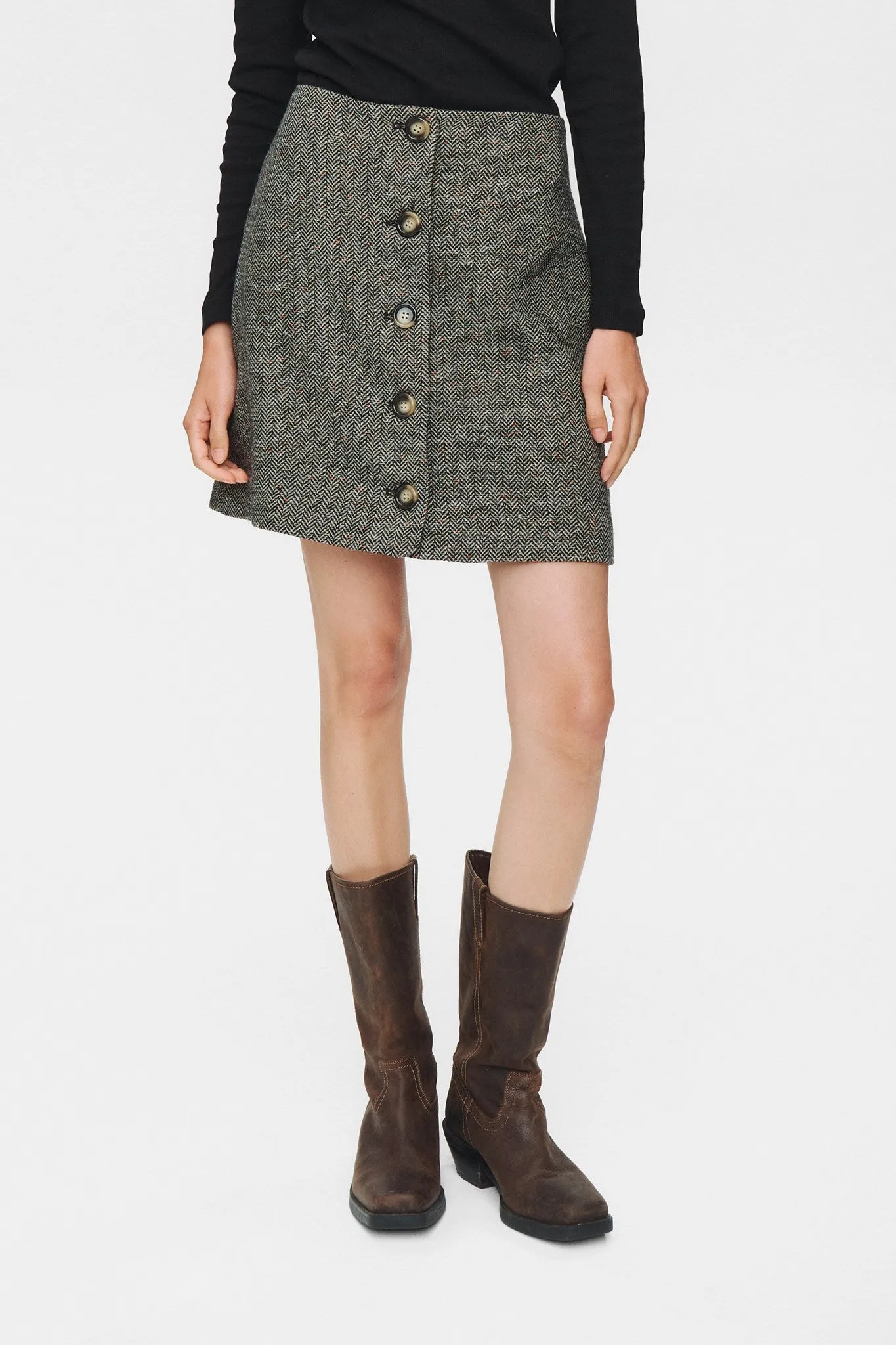 NUAVEY MINI SKIRT - Caviar Cool Weather