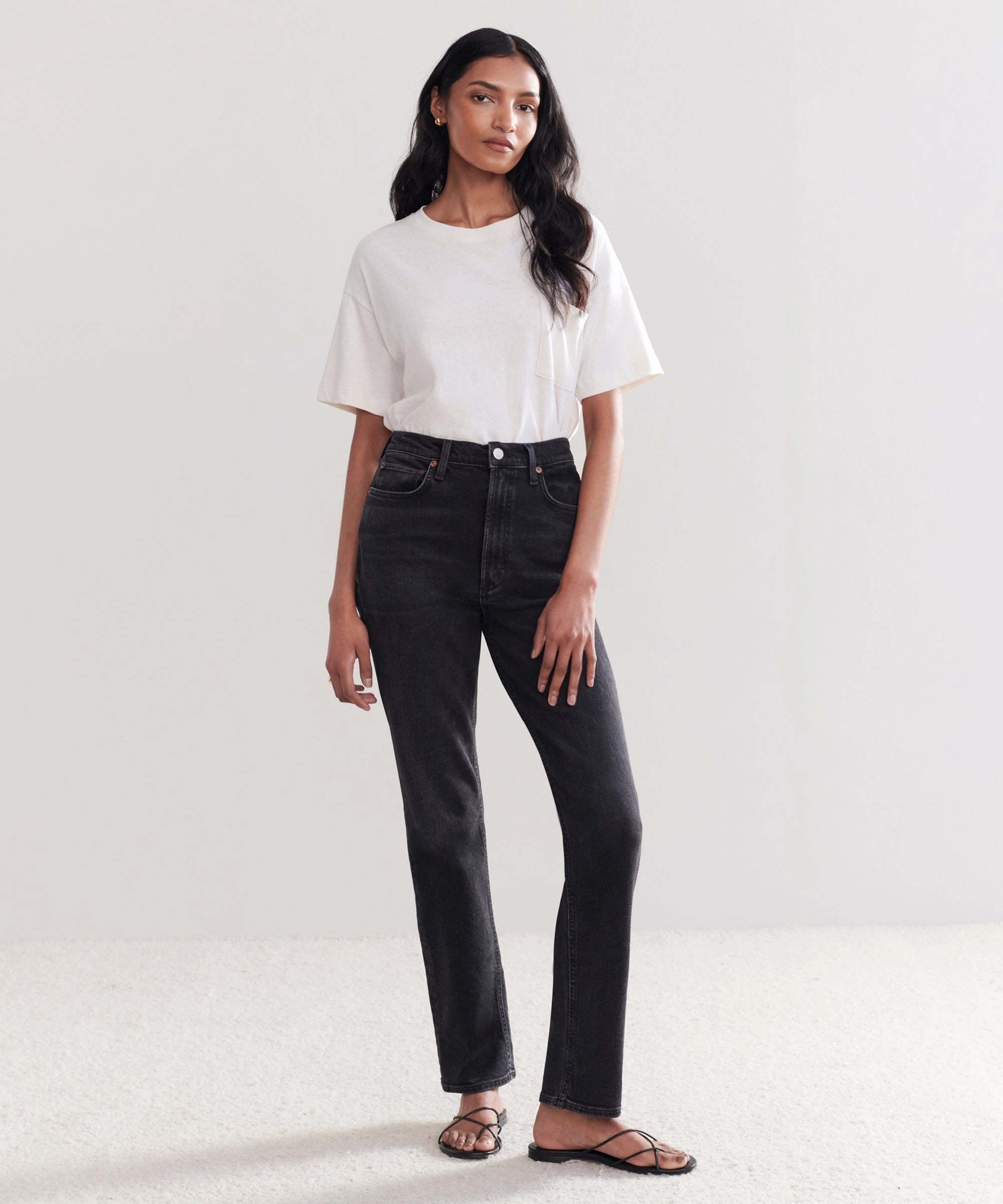 High Rise Stovepipe Jean Versatile Waist Curved Waistline