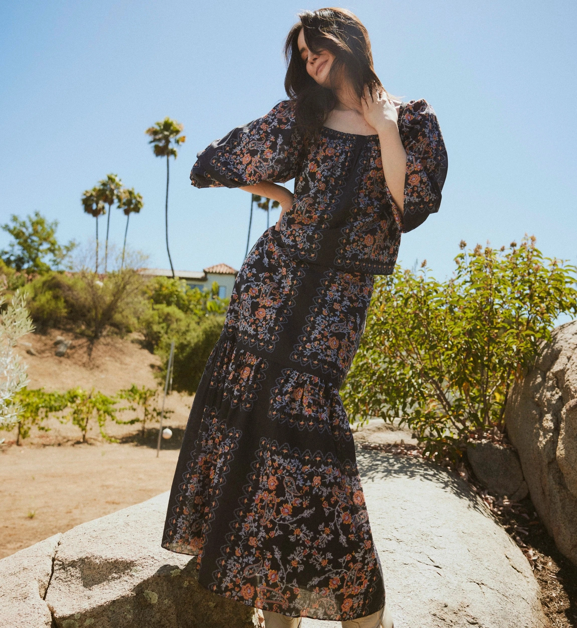 Odor Resistant Fabric V Neck Design Lucille Blouse | Dark La Ramos