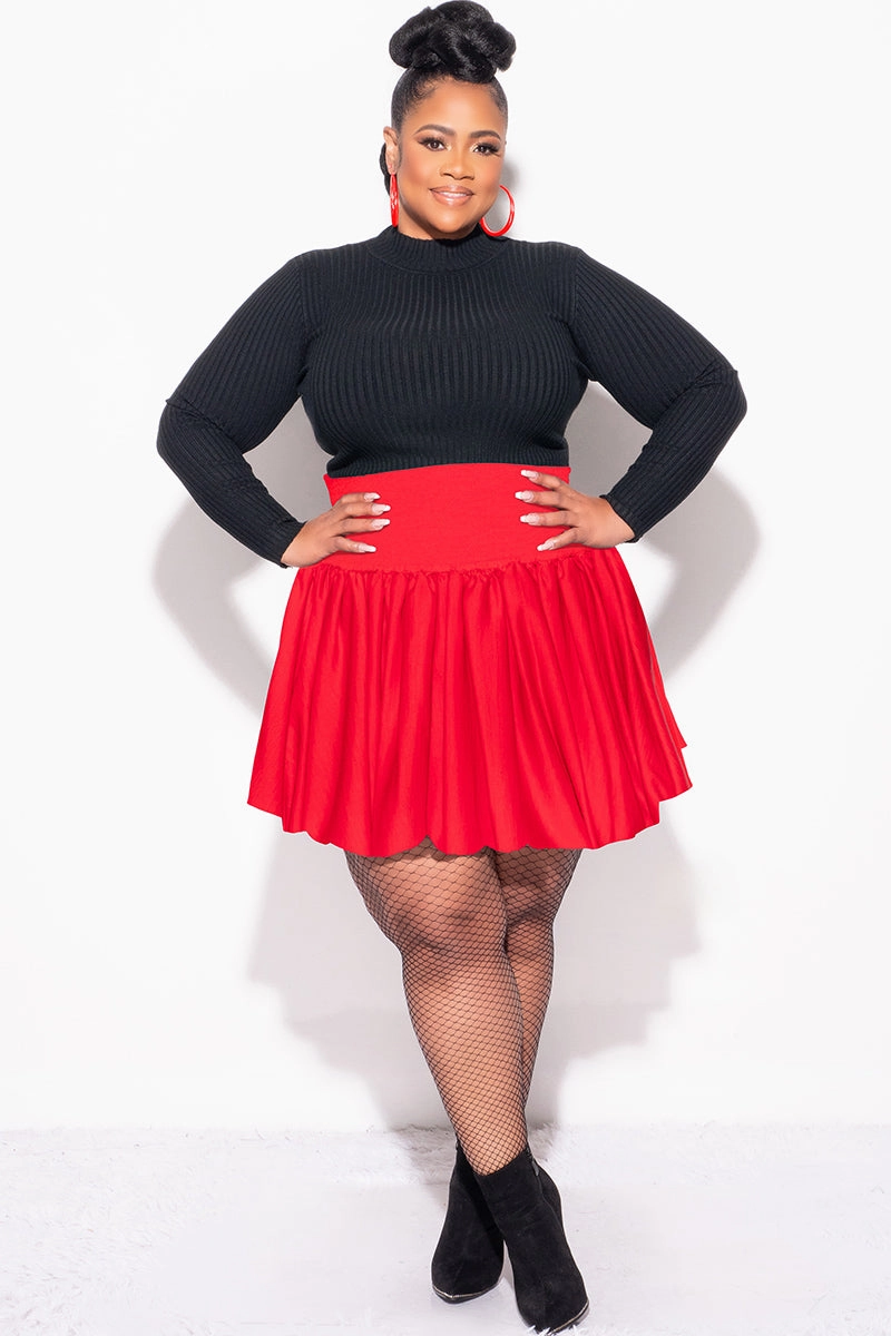 FadeResistantTreatment Final Sale Plus Size Ribbed Turtleneck in Black (Top Only)