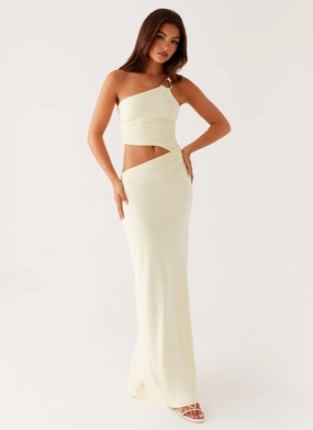 Peta Maxi Dress - Yellow ConvertibleNeckline