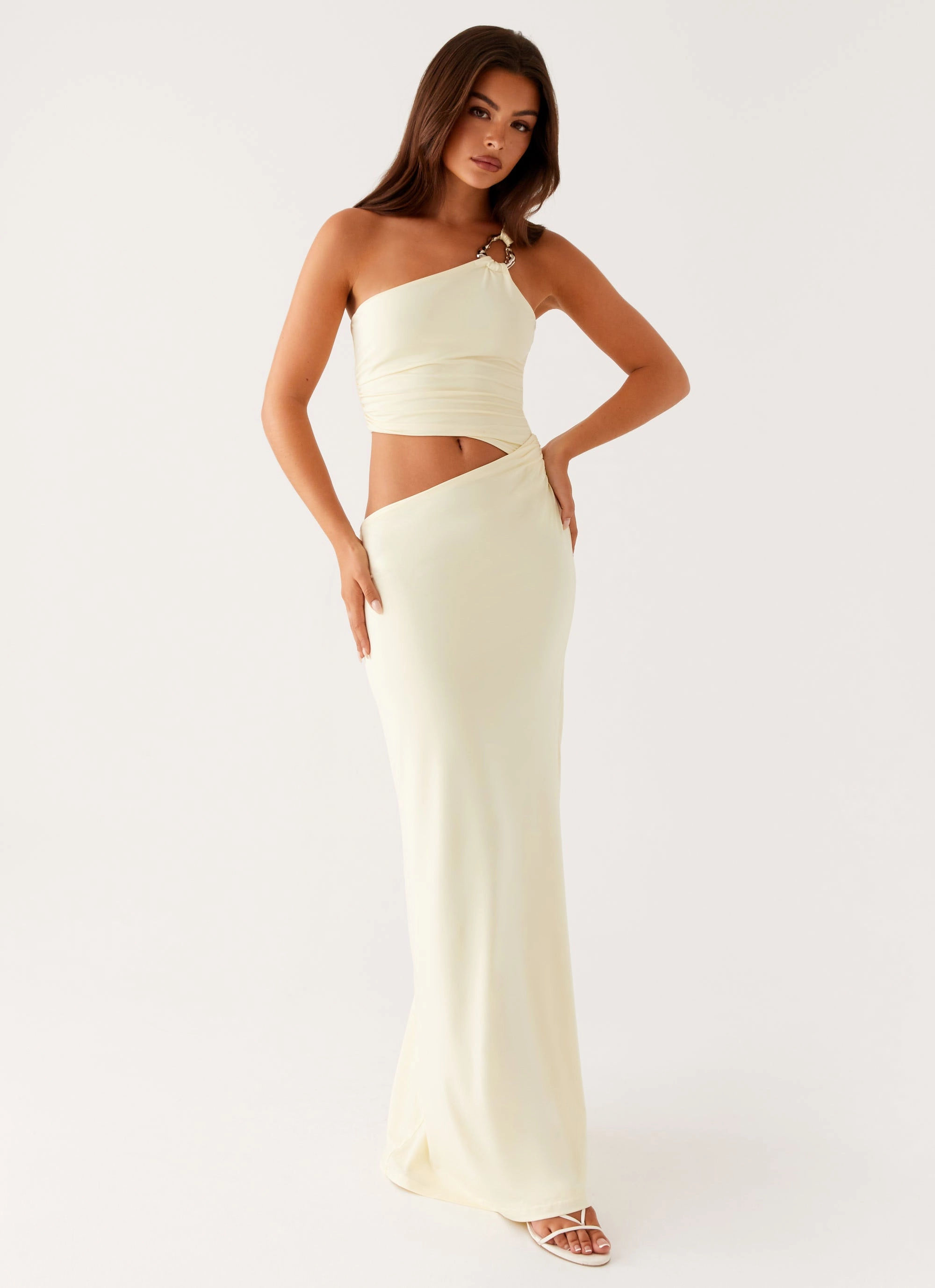 Peta Maxi Dress - Yellow ConvertibleNeckline