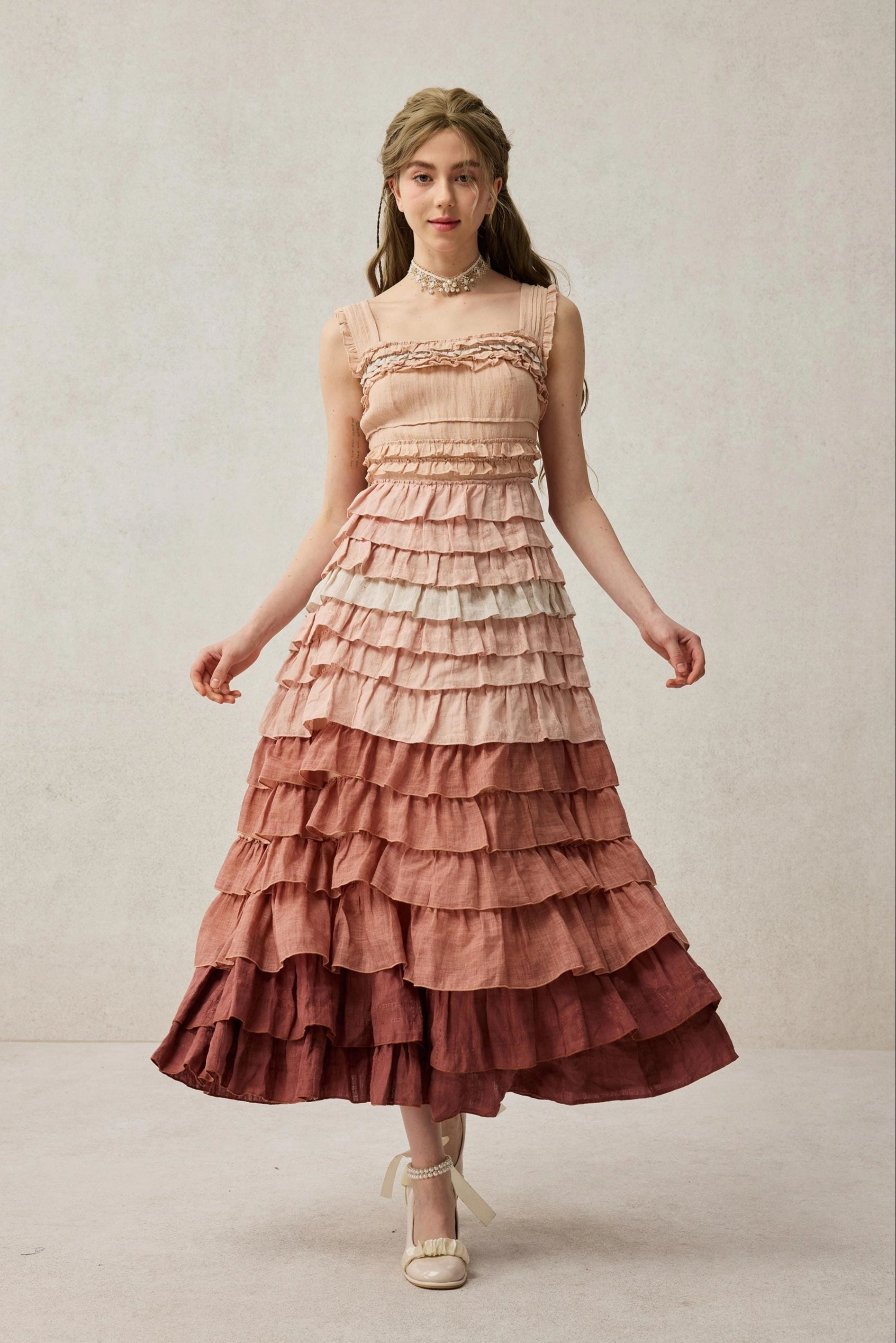 Cozy Touch Petals 22 | Dreamy gradient Linen Dress