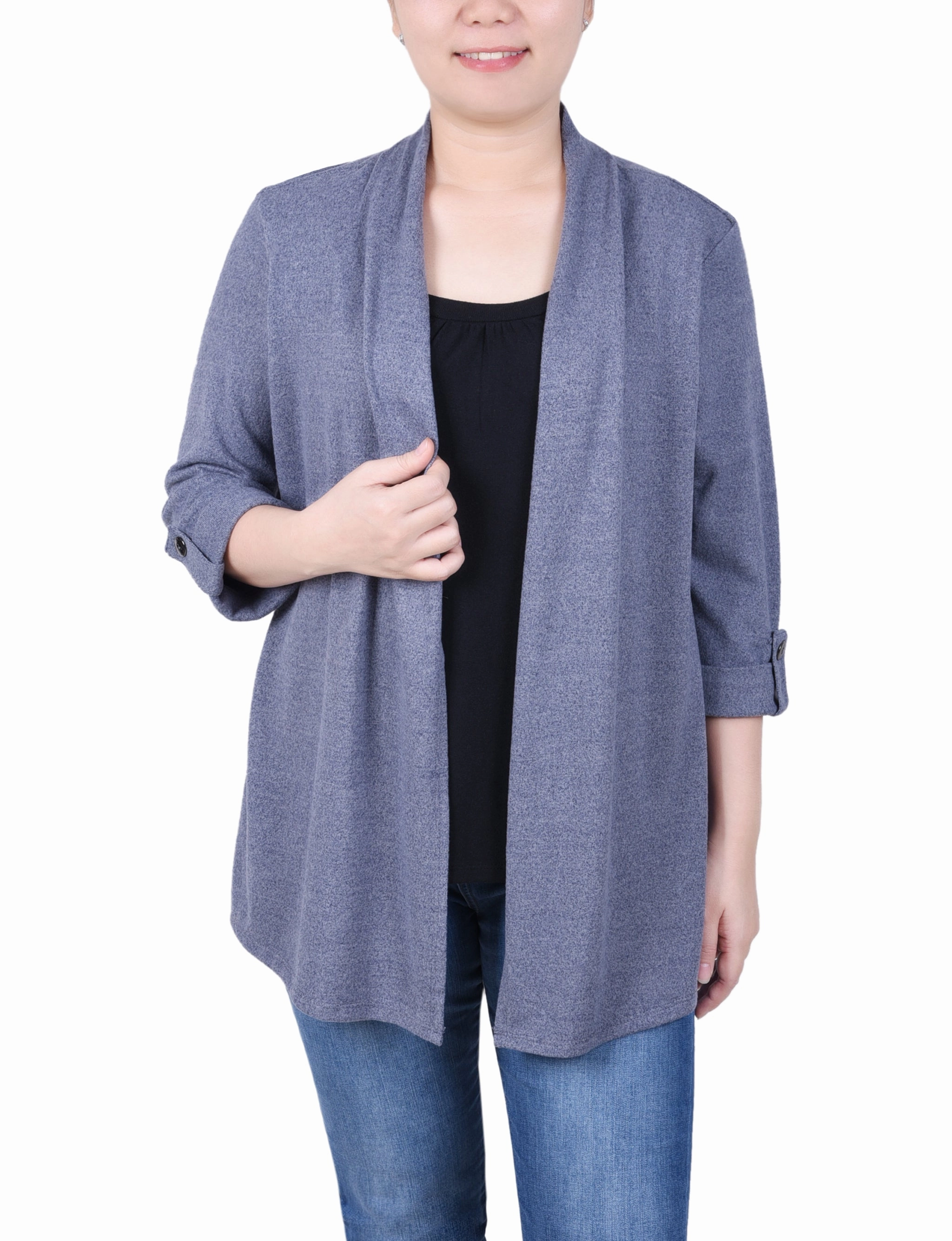 HeavyweightThermal Petite 3/4 Sleeve Two In One Top