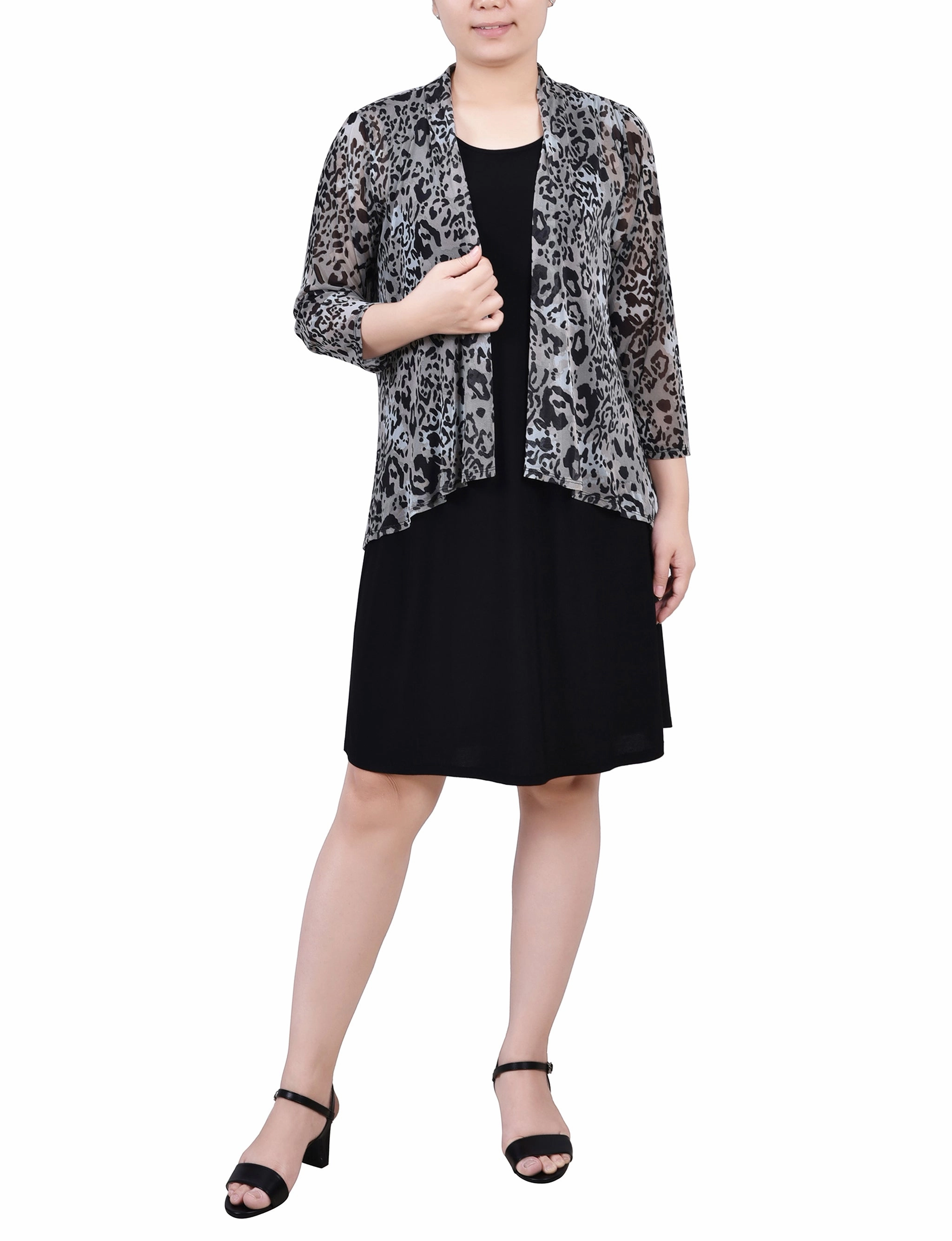 Petite Cardigan And Dress Set MidweightKnit WindproofBarrierTechnology