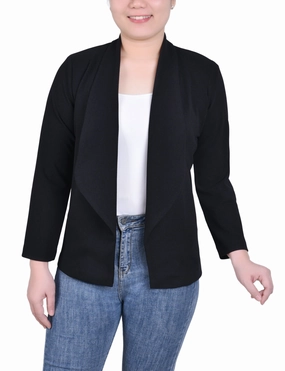 AllPurpose Design All Purpose Casual Cut Petite Long Sleeve Ponte Jacket