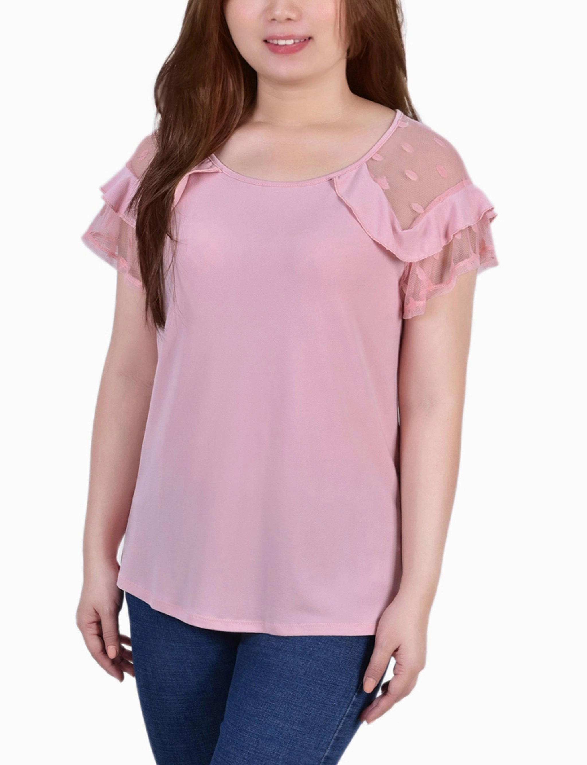 WrinkleResistant Cloth Comfy Style Petite Short Dot Sleeve Top