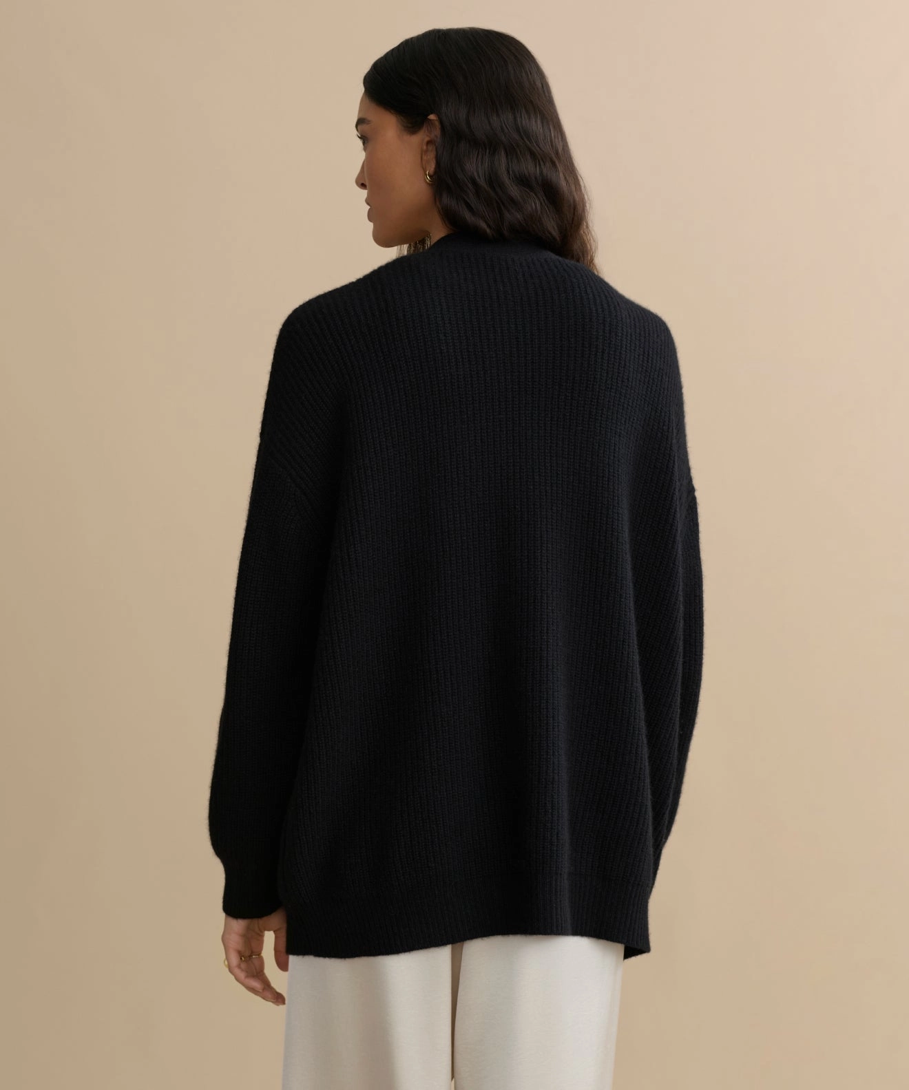 Interlock Knit Body Cashmere Cocoon Cardigan
