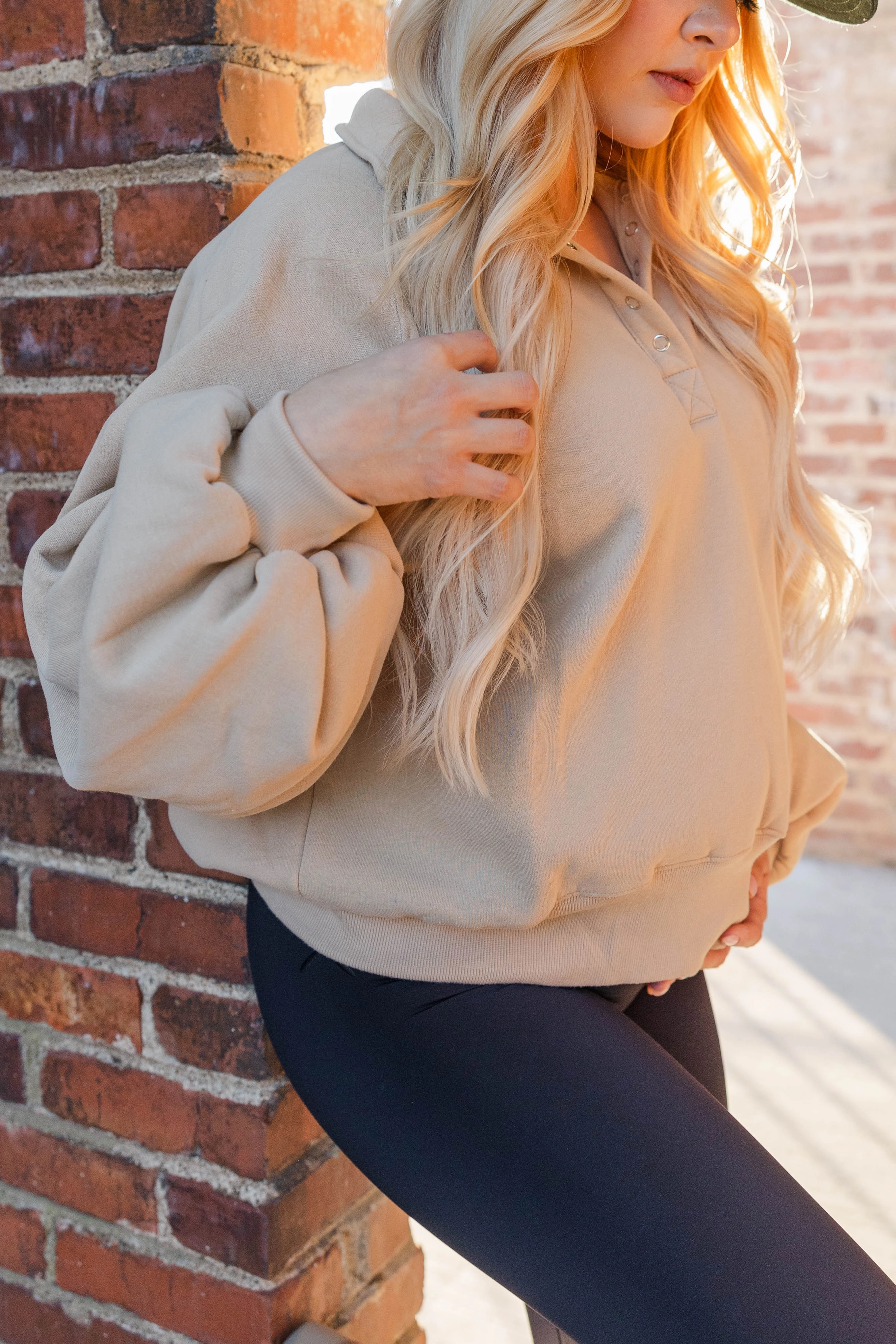 Effortless Fit Snug Knit Piper Collared Sweatshirt