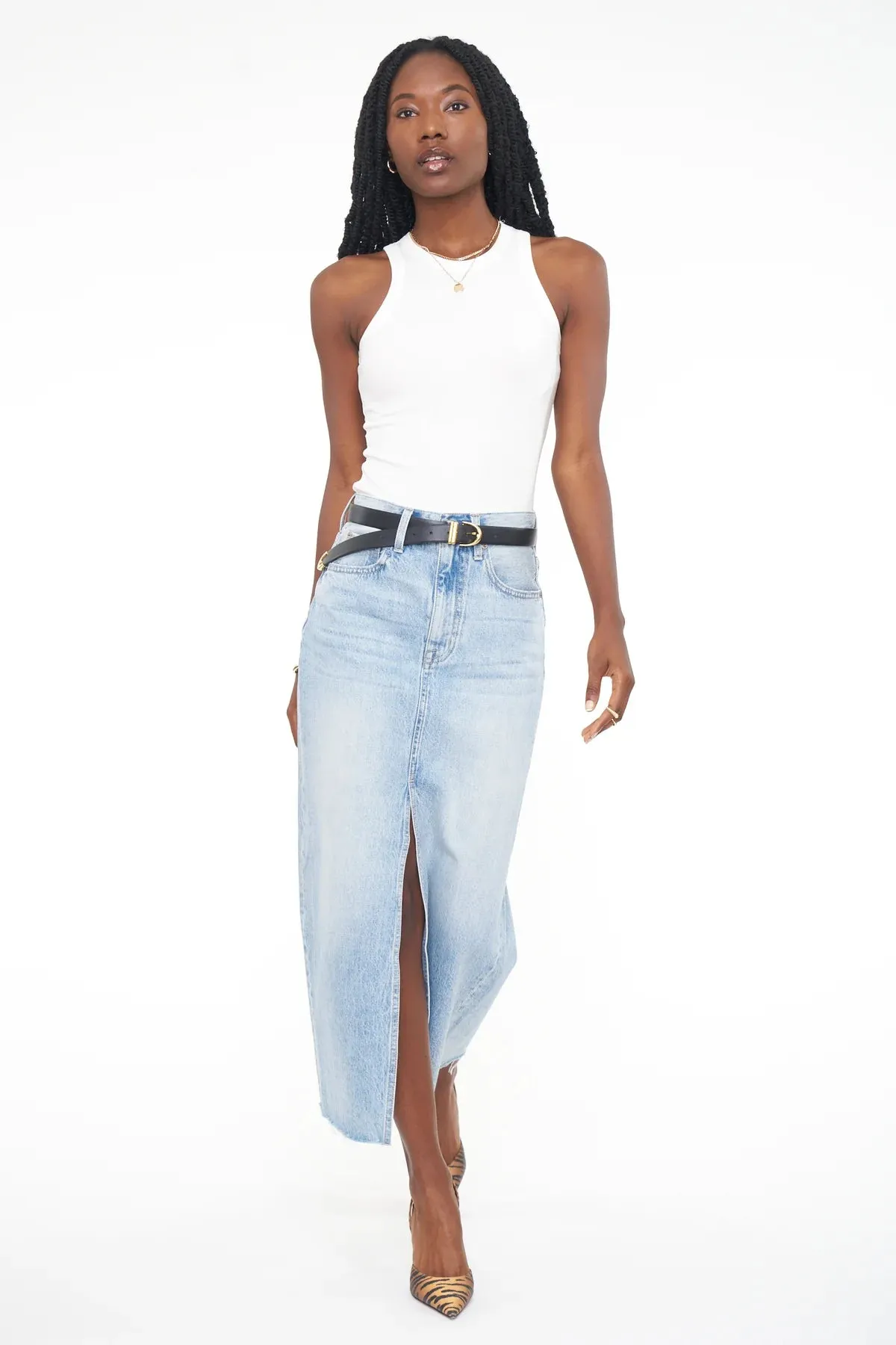 hypoallergenic Pistola Alice Midi Denim Skirt - Brooklyn