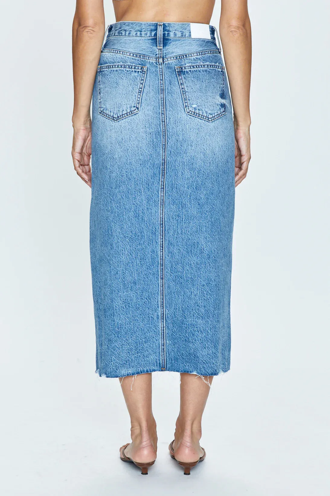 Reinforced Pockets Pistola Alice Midi Denim Skirt - Portrait Vintage