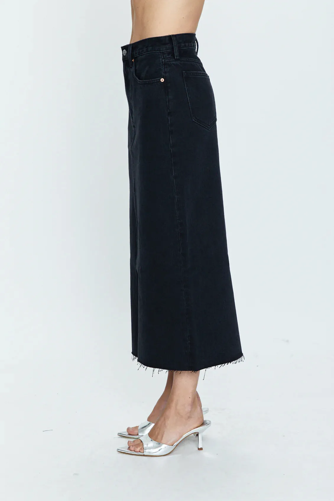 Comfortable Leg Pistola Alice Midi Denim Skirt - Underground