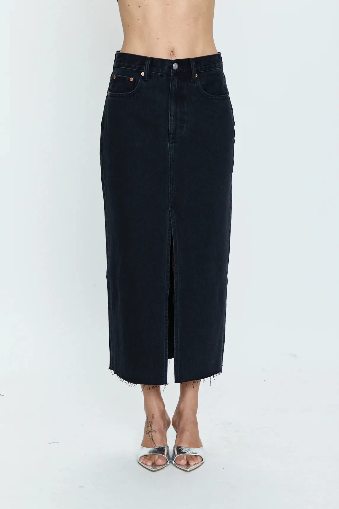 Pistola Alice Midi Denim Skirt - Underground Indoor Comfort