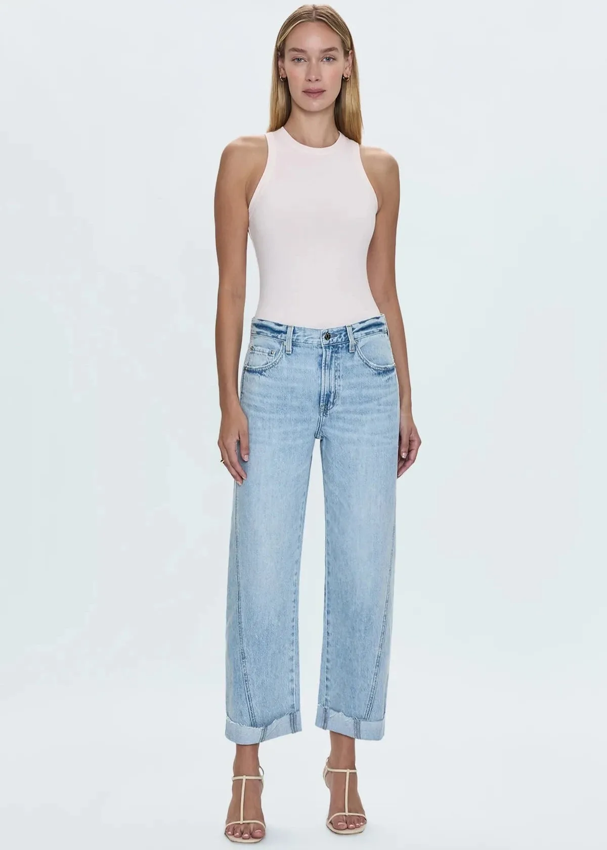 Pistola Kacey Mid Rise Cuffed Boyfriend - Berkeley Trend Setter Sunny Vibes