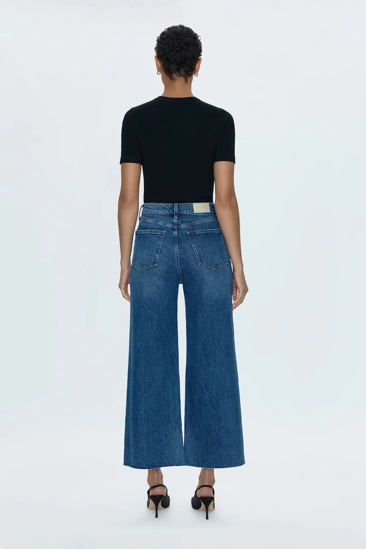 Pistola Lana High Rise Ultra Wide Leg Crop Jean - Palladium Low Impact Manufacturing