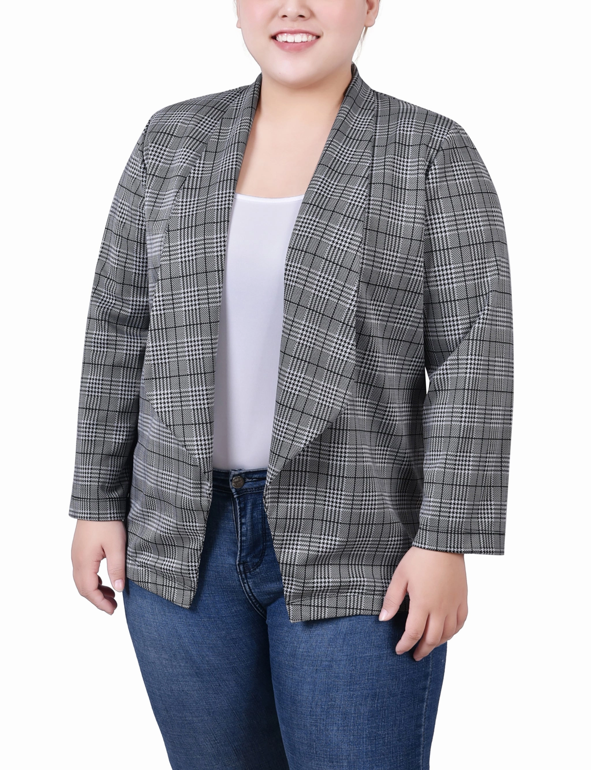 Plus Size 3/4 Sleeve Ponte Jacket ZeroWaste Construction