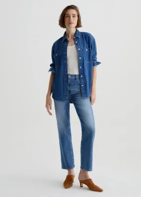 AG Brinley Mid Rise Straight Leg Jeans- Iris Couple Look Modern Active Wear