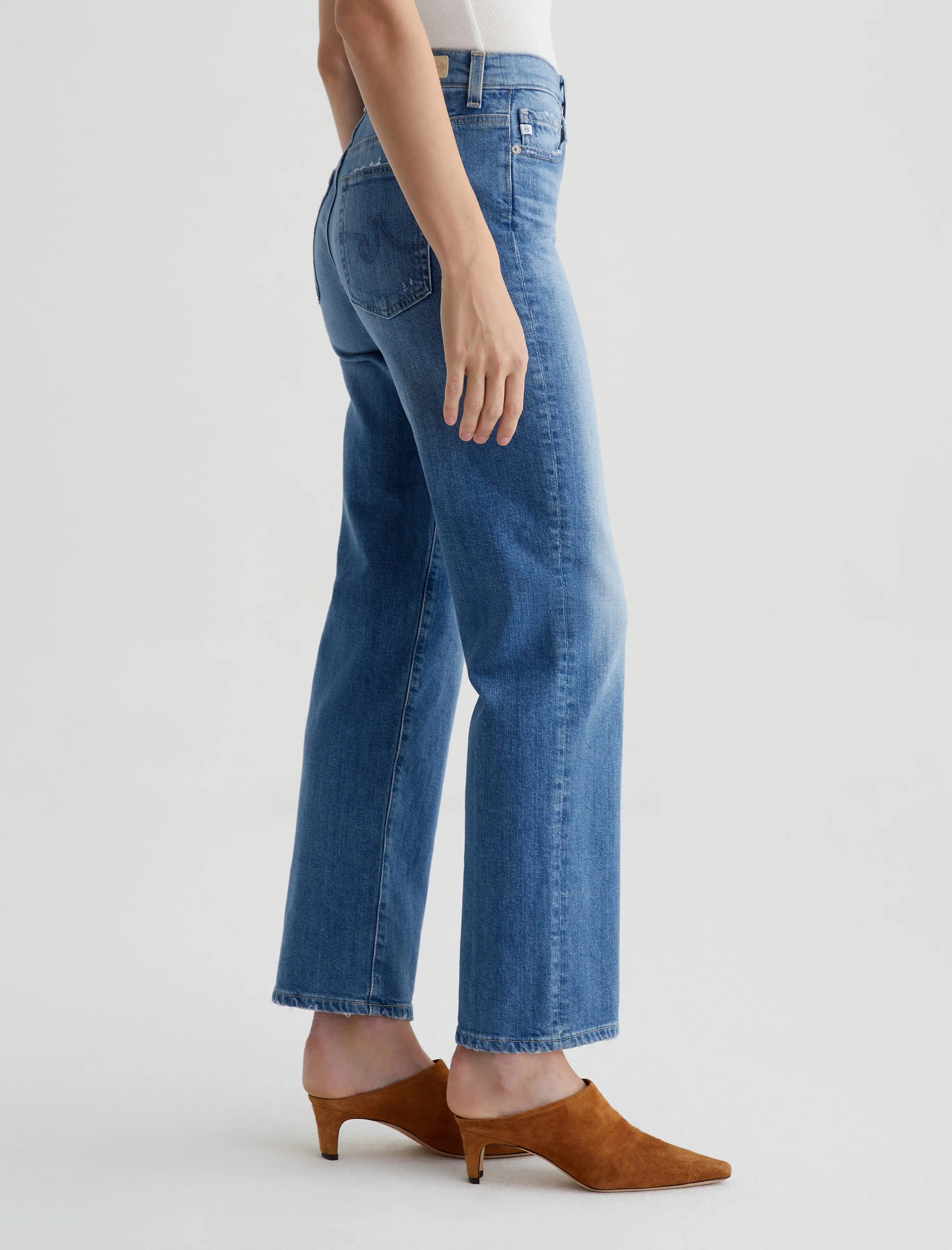 AG Brinley Mid Rise Straight Leg Jeans- Iris Comfortable clothing