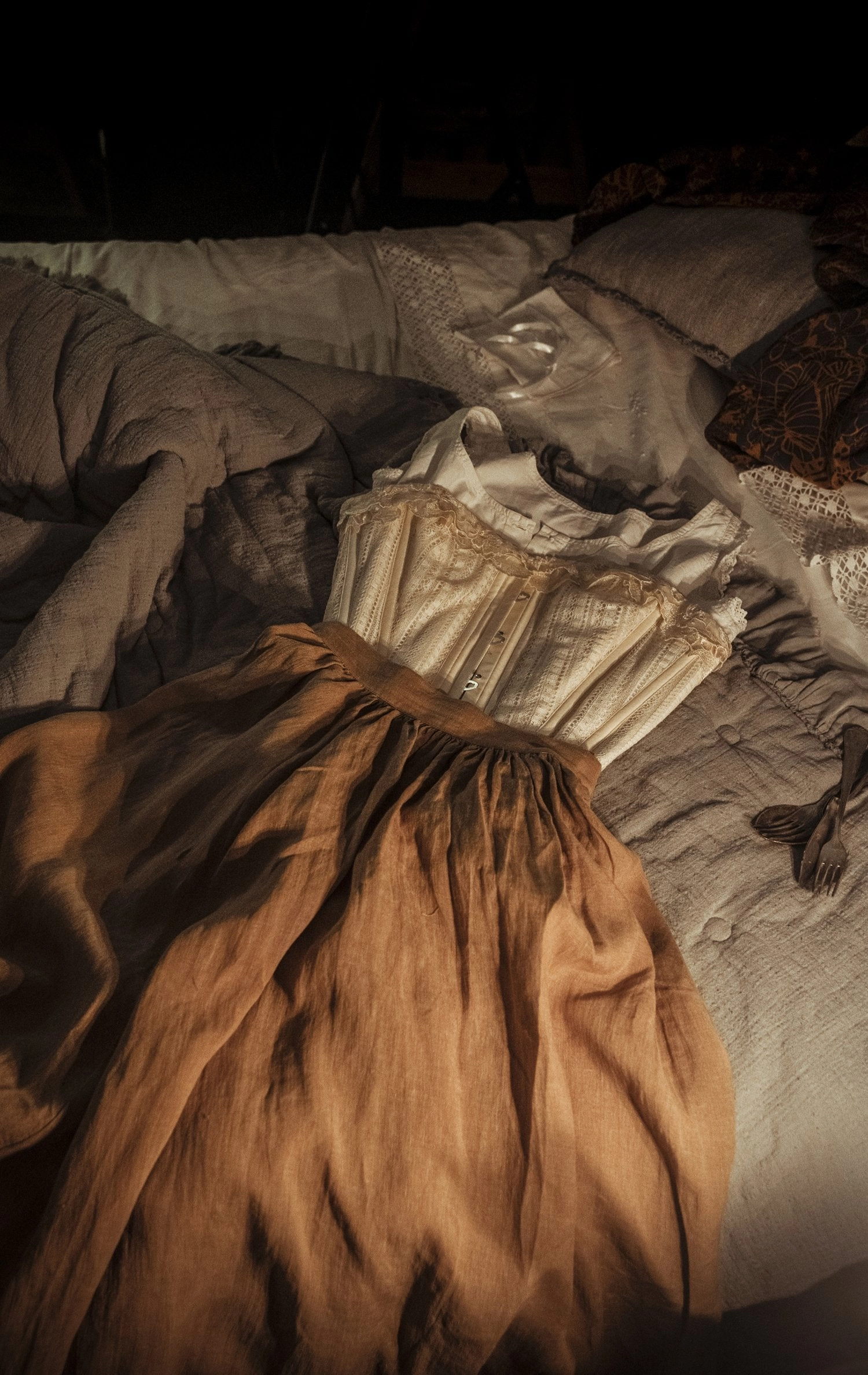 Poppy 23 | Nude linen skirt Eco Dyeing Method