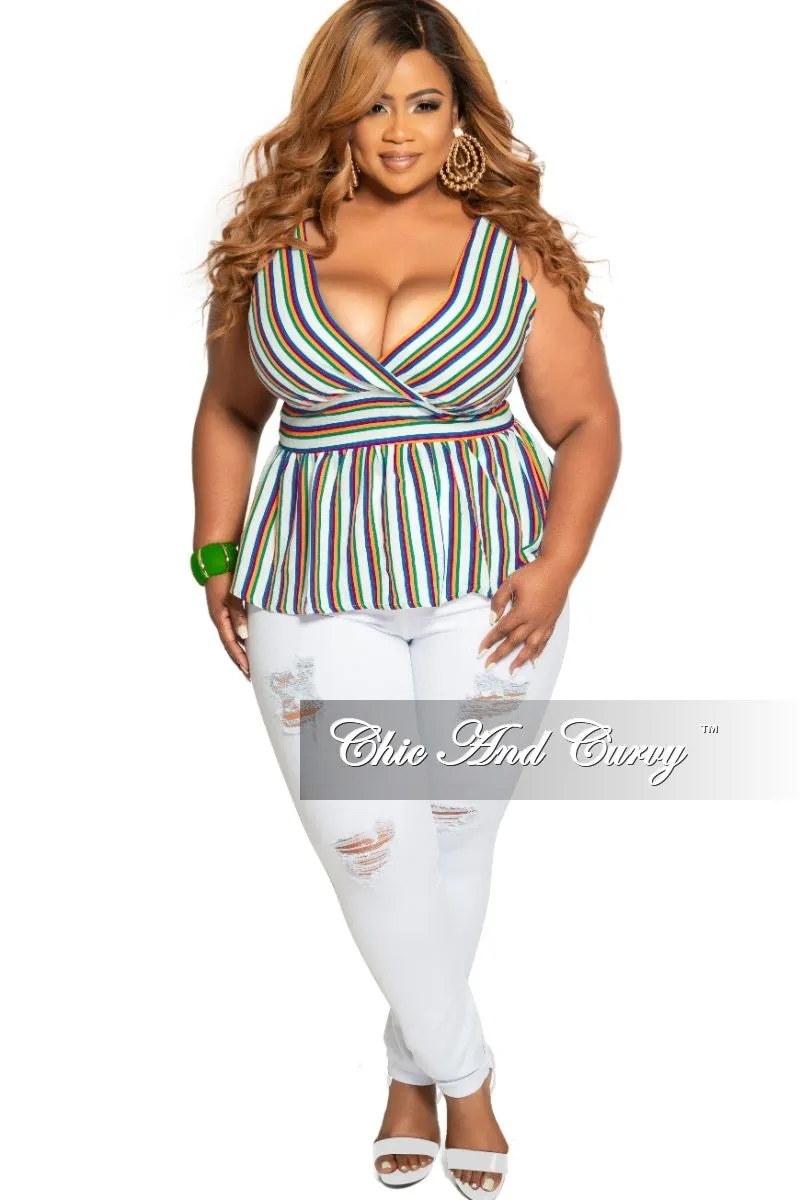 Flattering Cut Non slip grip Final Sale Plus Size Distressed Jeans in White