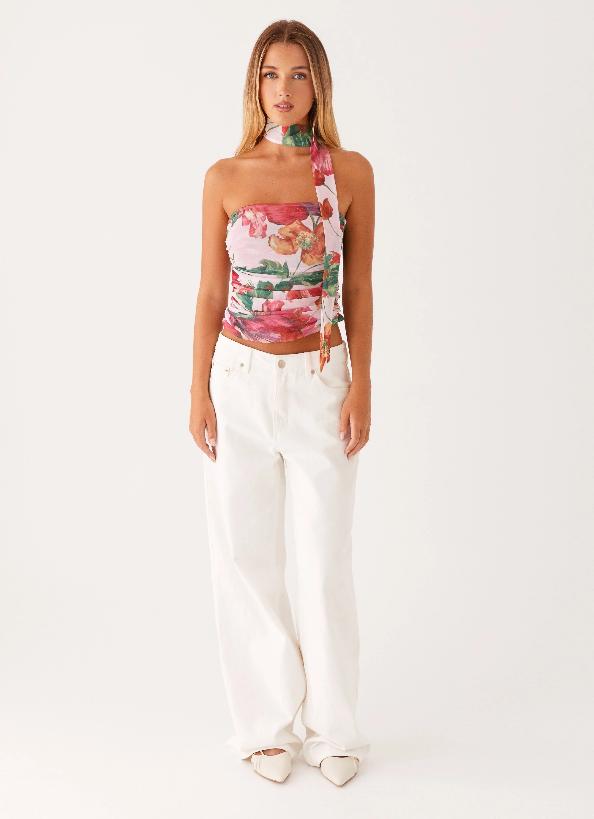 Hot Like Me Scarf Top - Pink Floral Variable Tension Adjustment