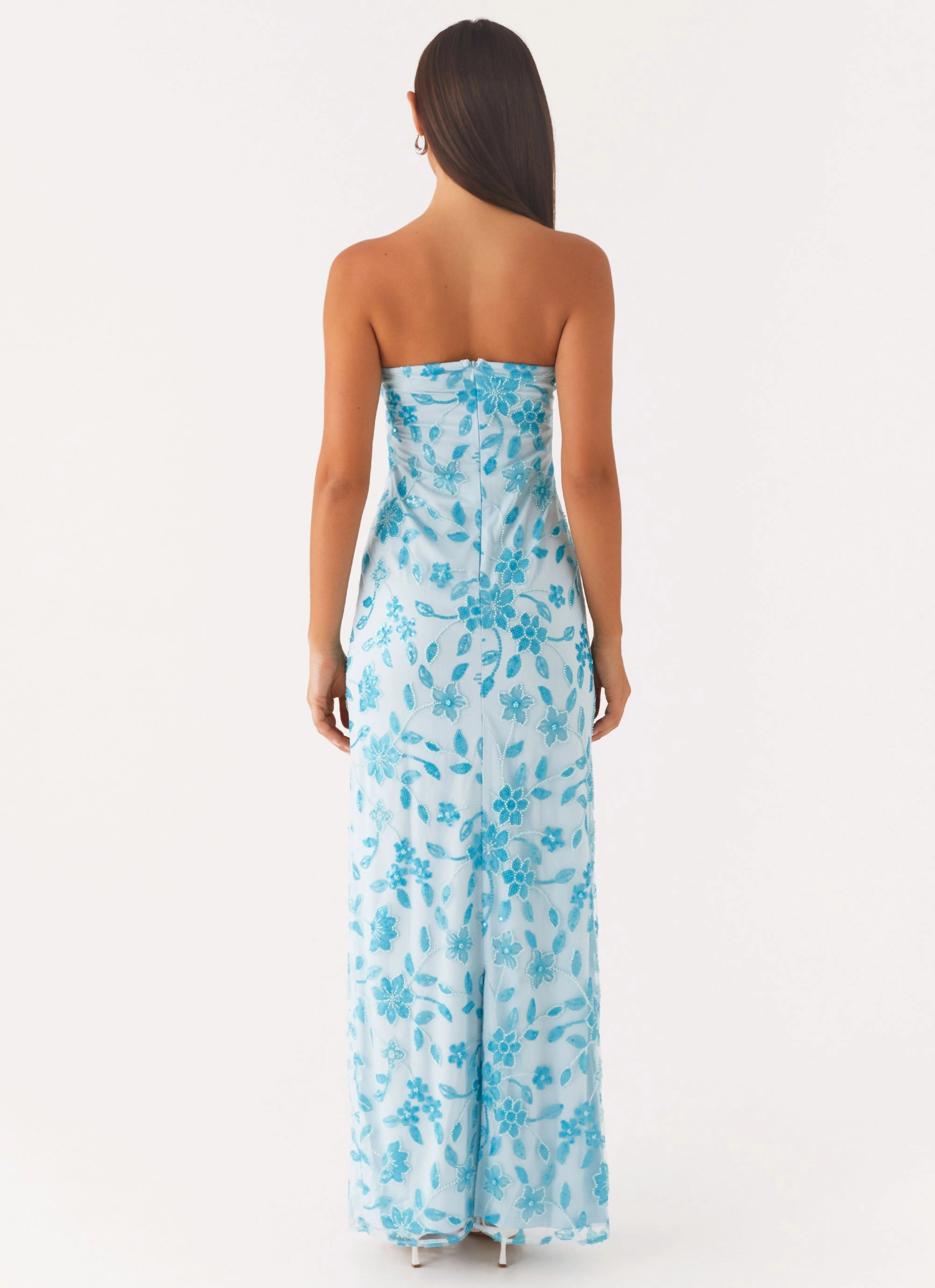 Prism Beaded Maxi Dress - Blue Rose Soft Classic Tailoring