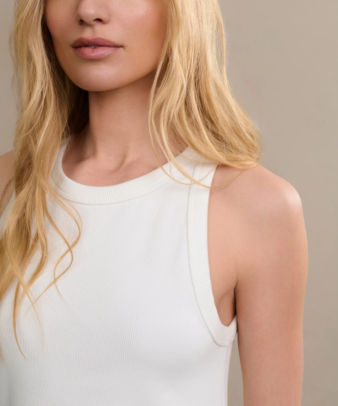 Cotton Rib Tank Adjustable Hem Toggles