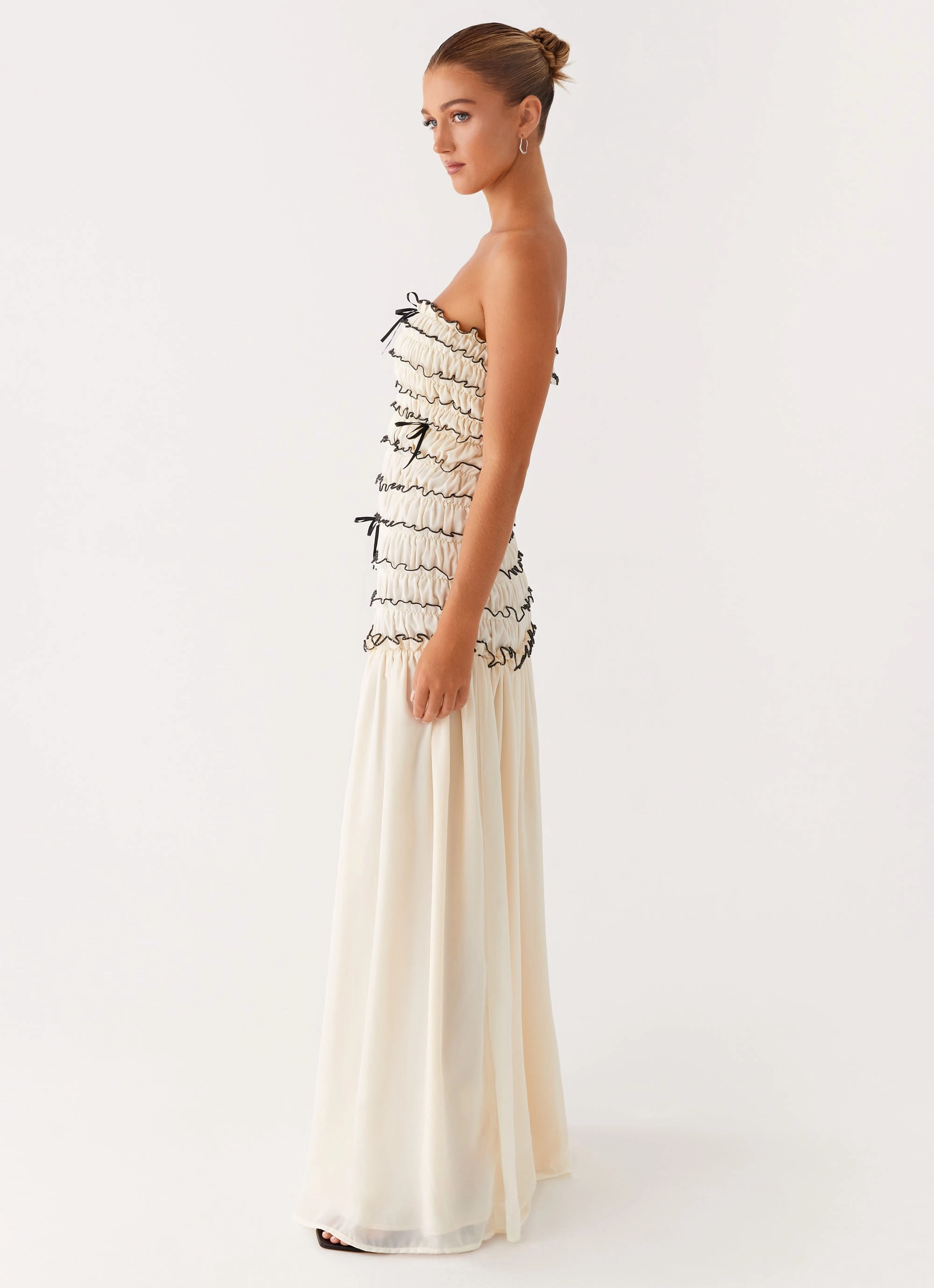 Silky Finish Zariah Maxi Dress - Ivory