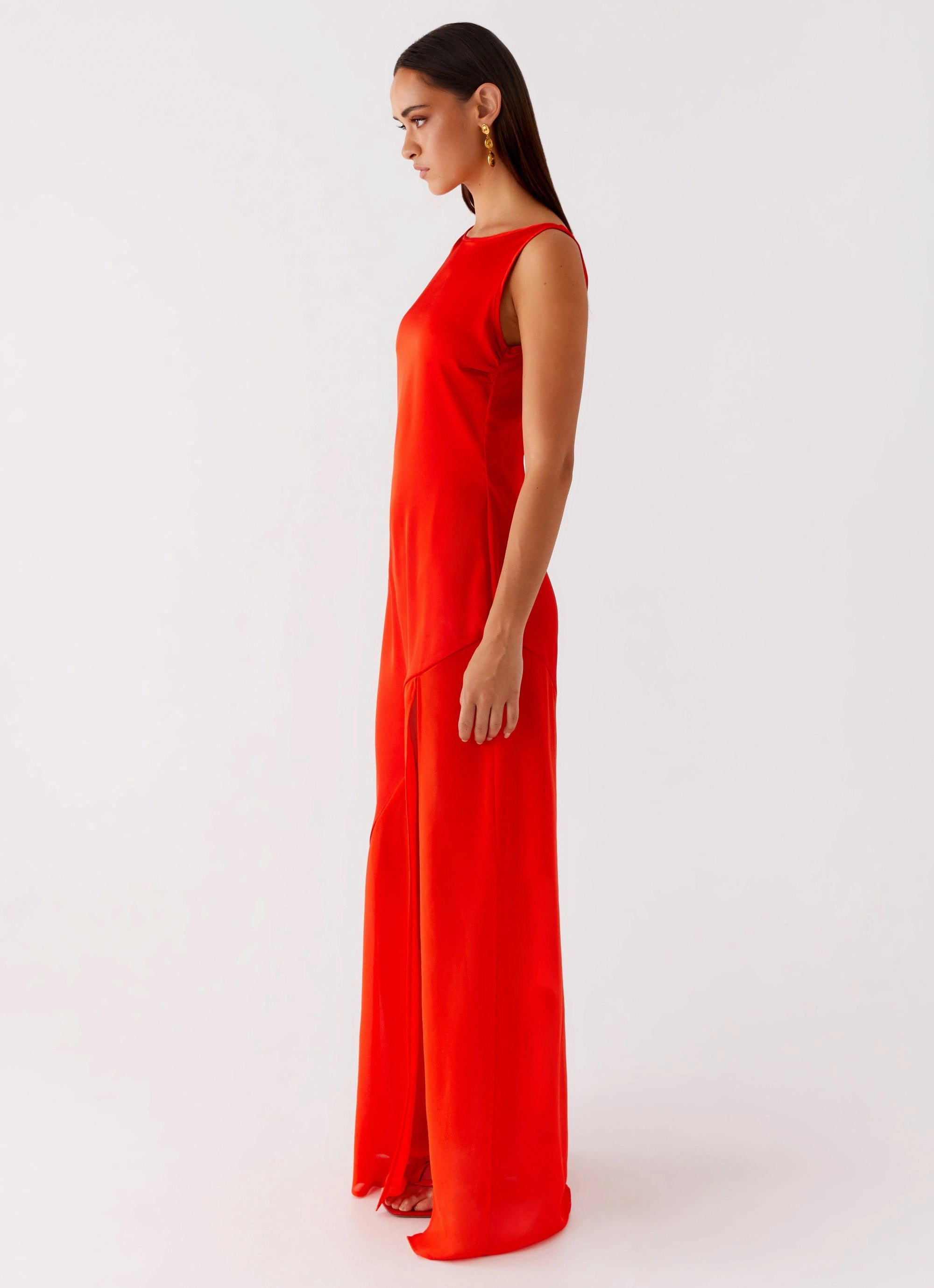 Ramiro Maxi Dress - Red Leg-Lengthening