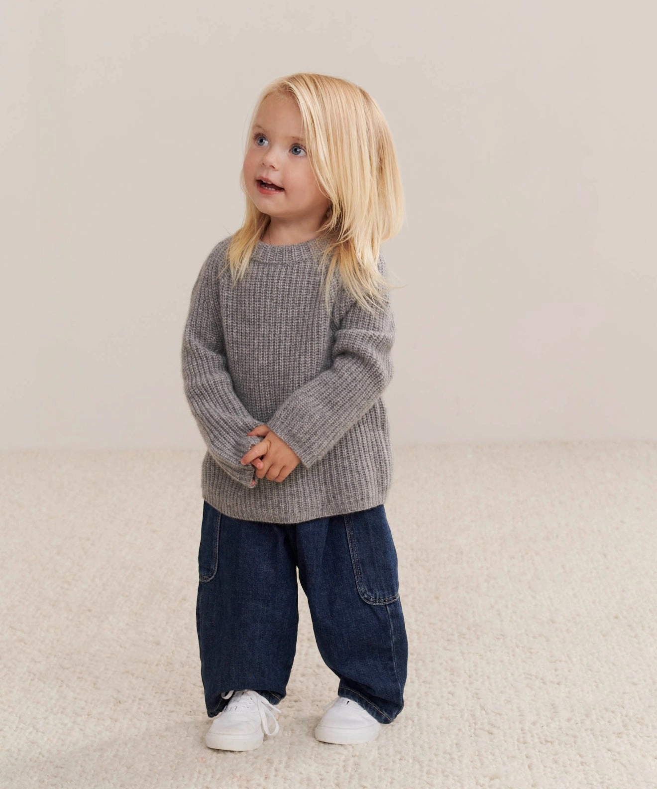 Kids' Cashmere Fisherman Brushed Interior Versatile Layered