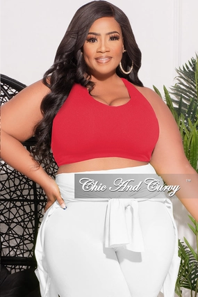 Classic Comfort Final Sale Plus Size Ribbed Racerback Tank Top in Ruby