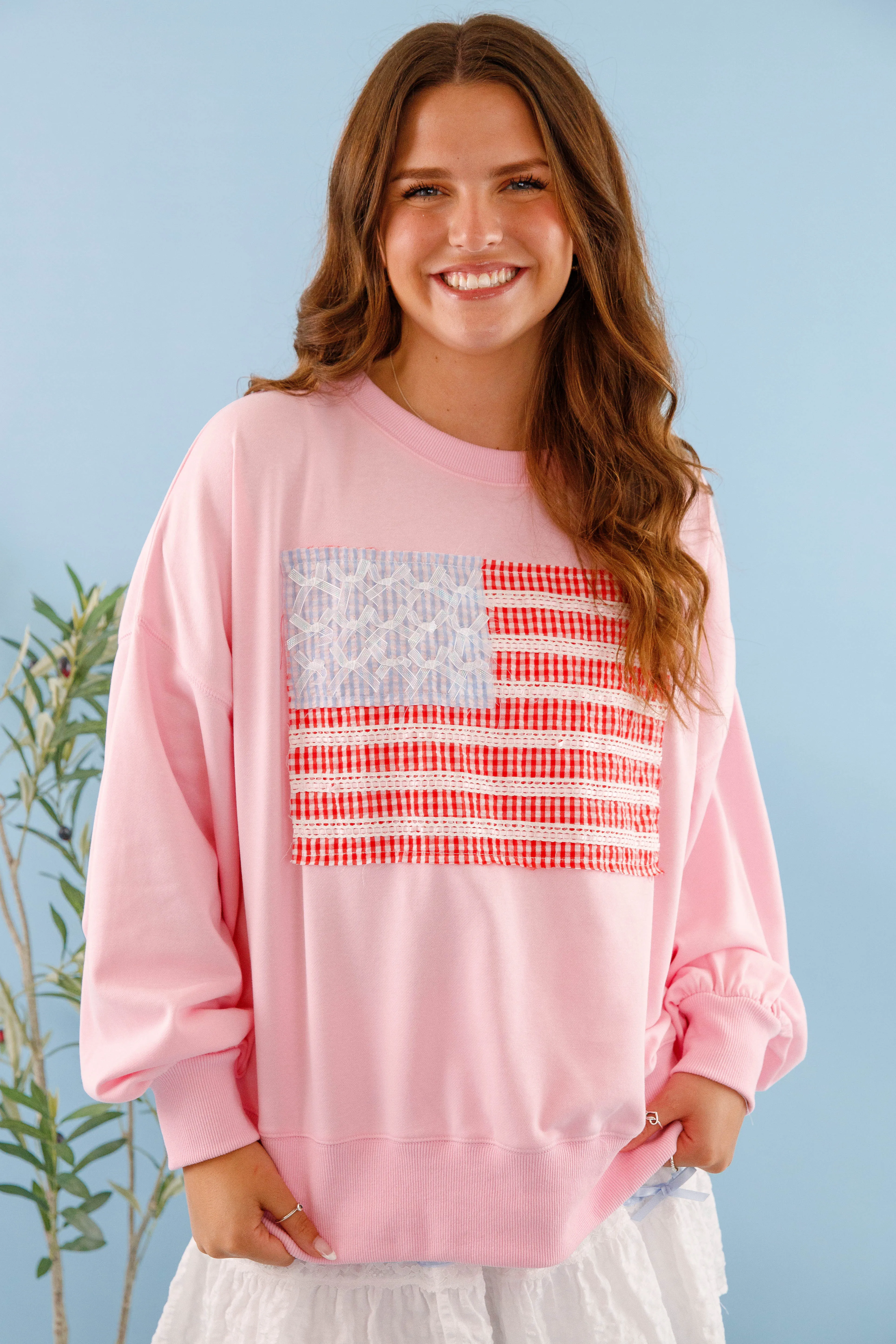 Neutral Tone Palette America's Sweetheart Pullover-Pink