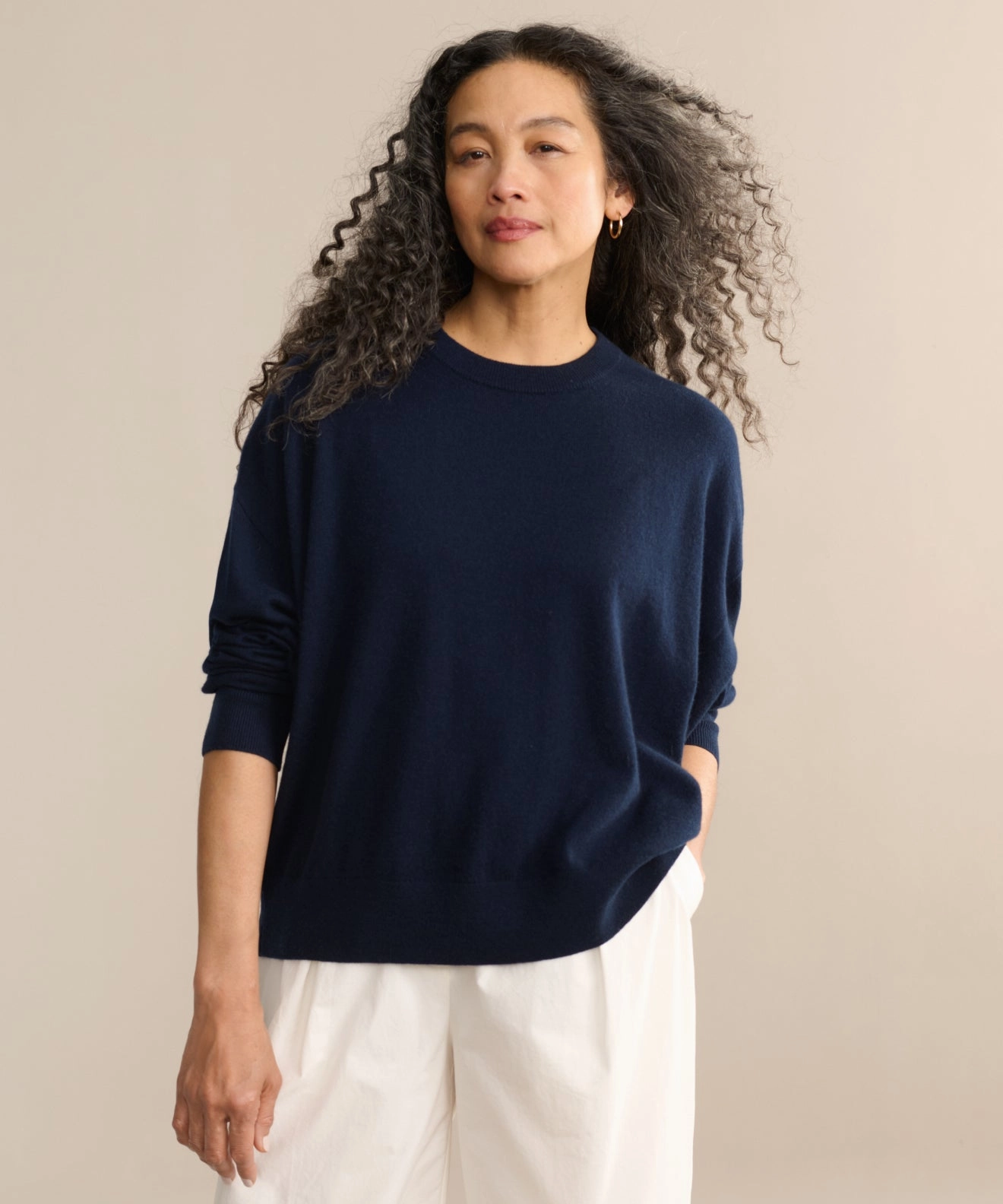 WrinkleResistant Cashmere Marina Crewneck