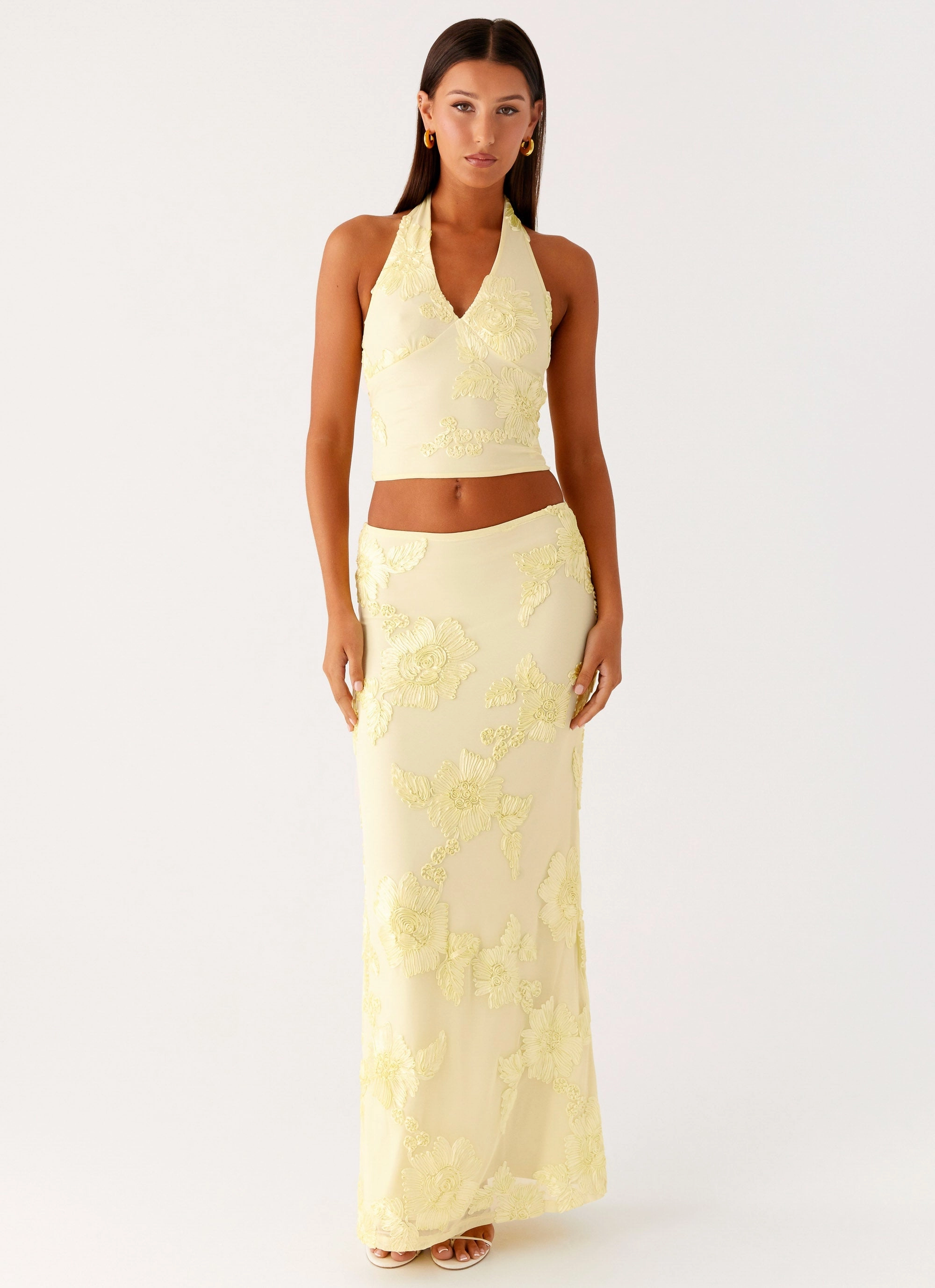 Slip Resistant Waist All Day Radiate Maxi Skirt - Yellow