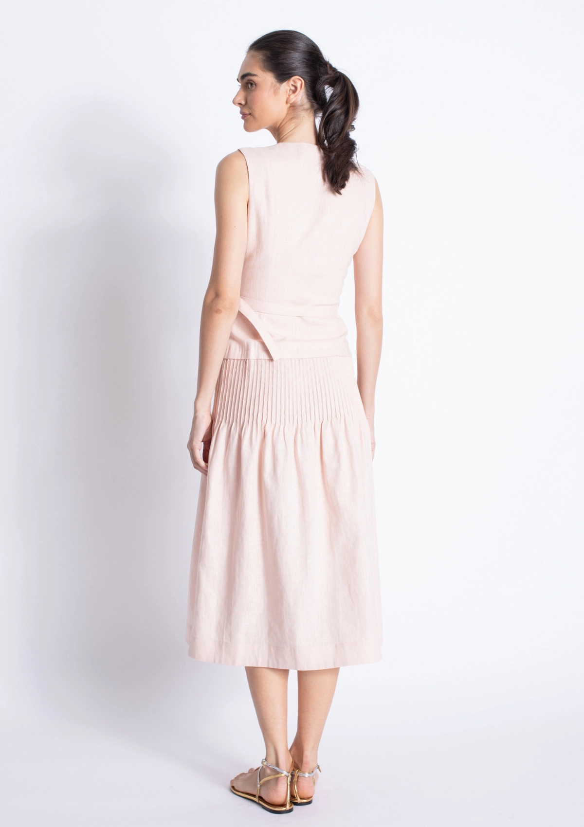 Sheer Layer Raven Linen Dress