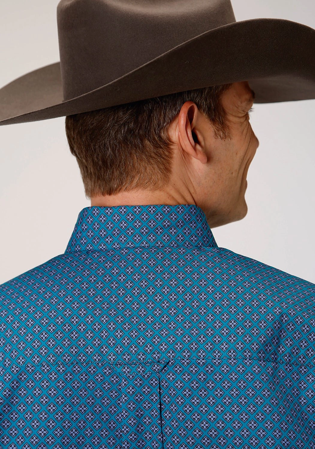 Roper Mens Purple 100% Cotton Circuit Foulard BD S/S 1 Pocket Shirt Holiday Gift