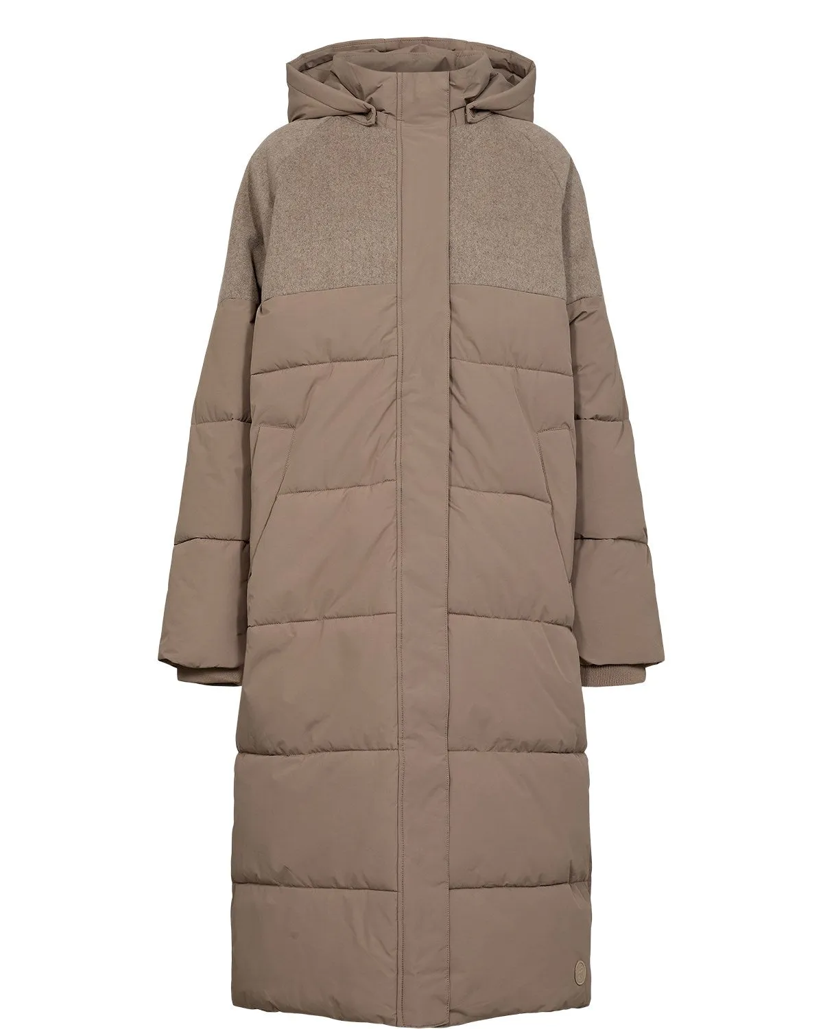NUWILLOW LONG COAT - Taupe Gray Fit For Daily