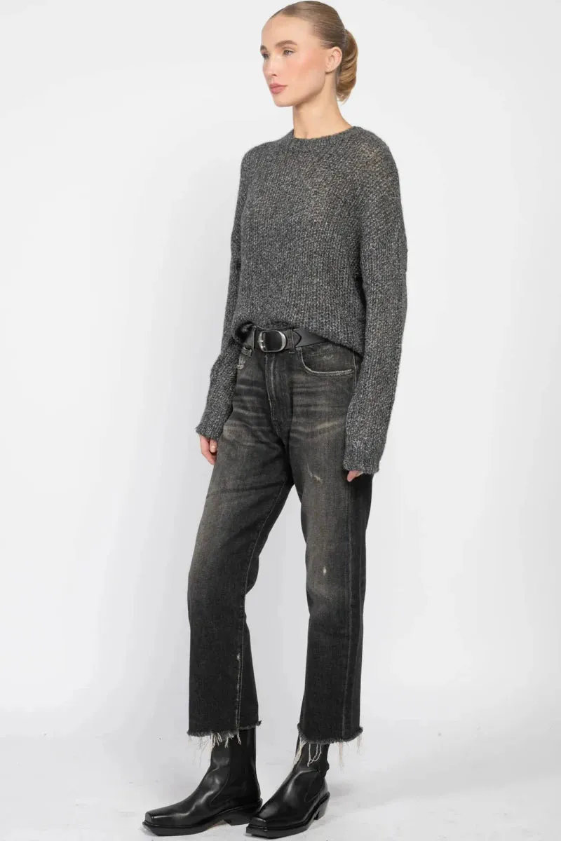 Autumn Cashmere Open Gauge Crew Smooth Zipper Integration