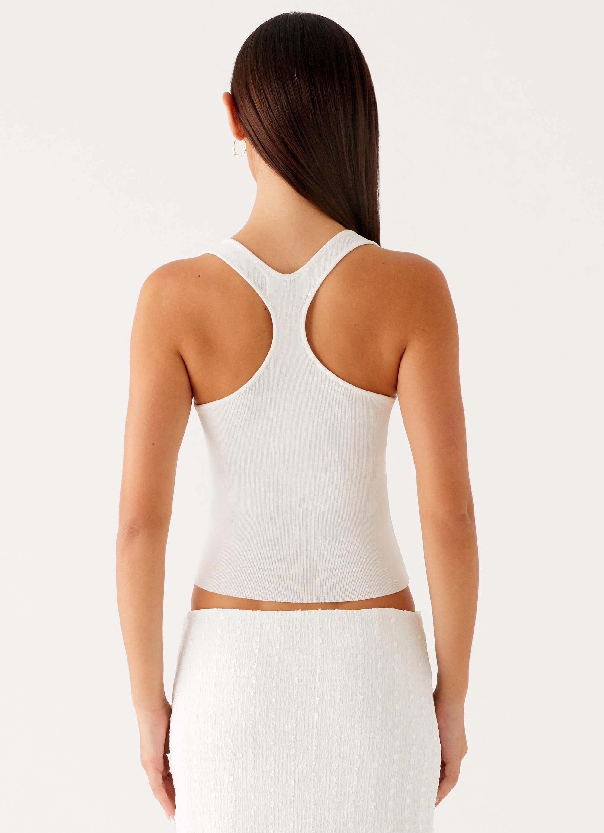 Johanna Knit Top - White Snag Free Fabric
